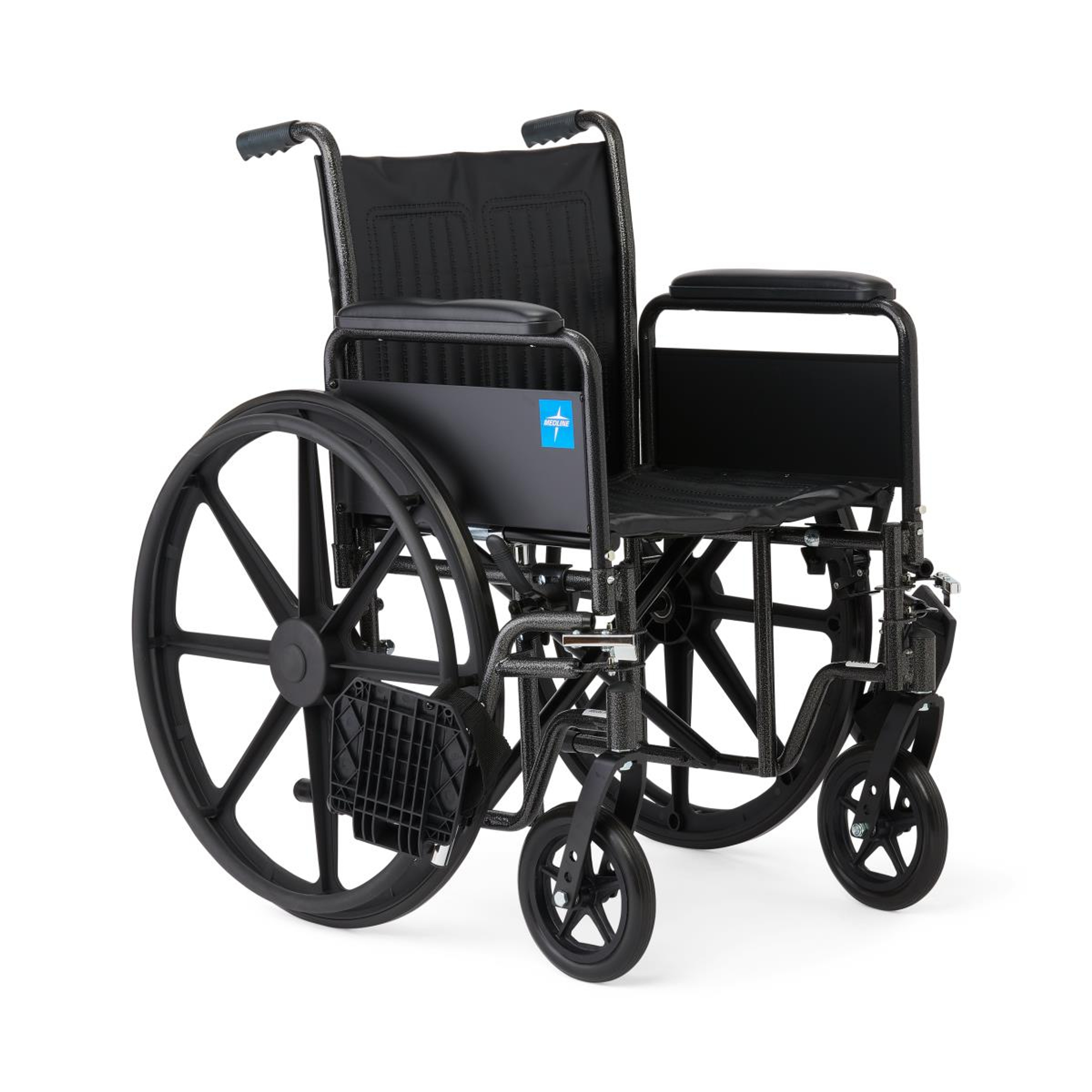 Medline K1 Wheelchair, Full-Length Arms, Swing-Away Foot Rests, Vinyl, 18", K1186V11S, 1 Each