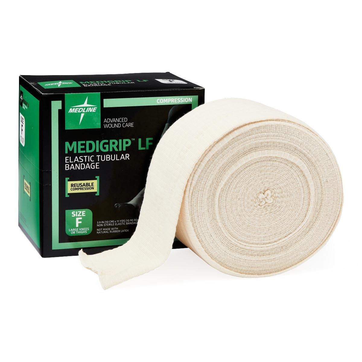 Medline Medigrip Latex Free Elastic Tubular Bandages, MSC9505LF, Size F: 4" W (10.16 cm) X 11 yd. - 1 Roll