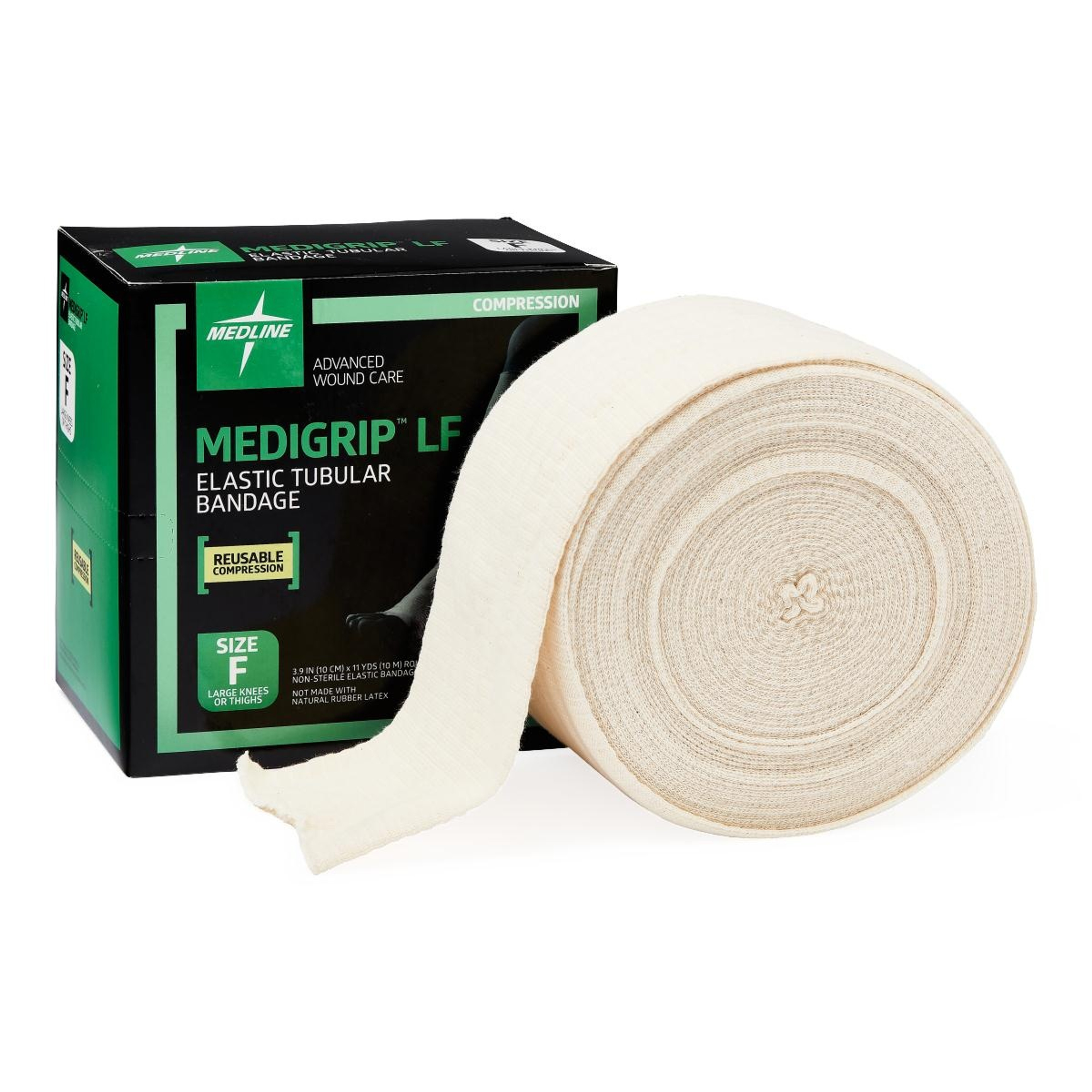 Medline Medigrip Latex Free Elastic Tubular Bandages, MSC9505LF, Size F: 4" W (10.16 cm) X 11 yd. - 1 Roll