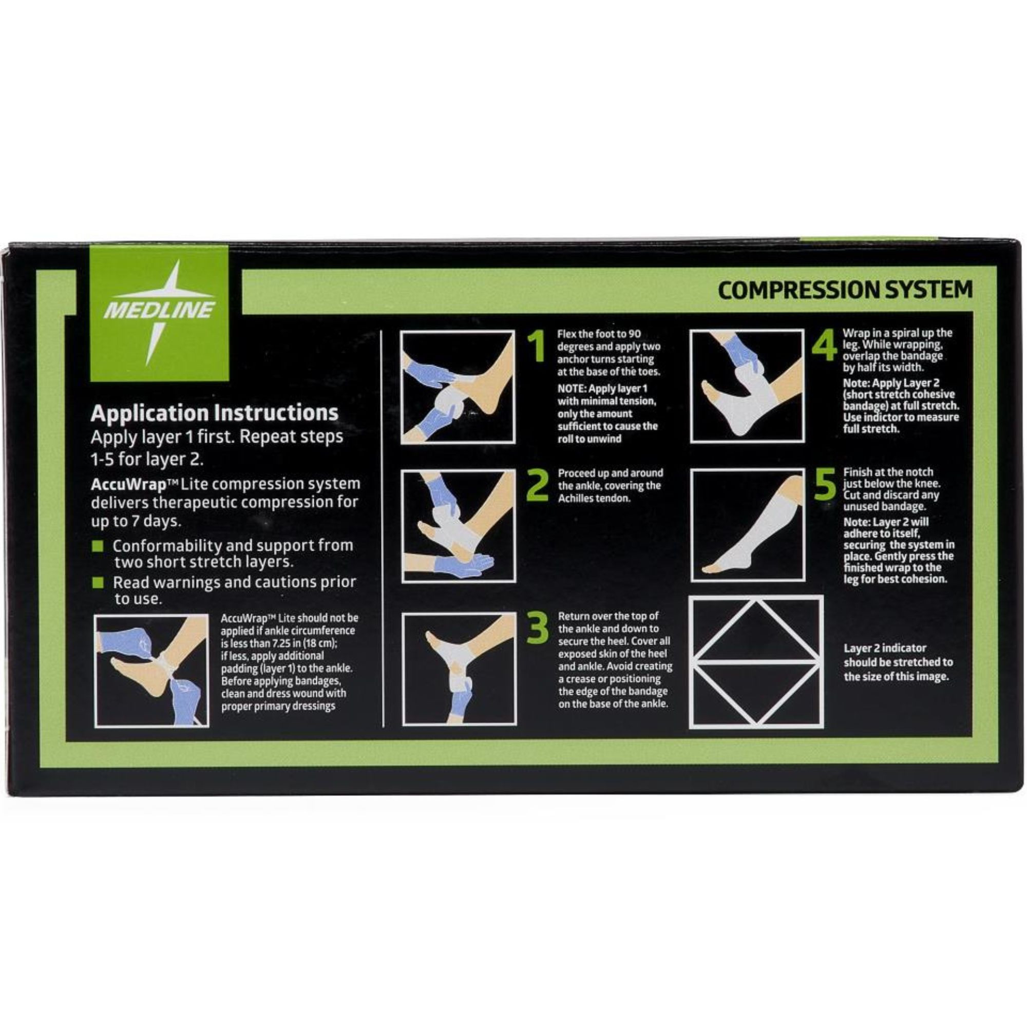 Medline AccuWrap Lite 2-Layer Compression Bandage System, MSC7802H, 4" X 4.4 yds. - 1 Each