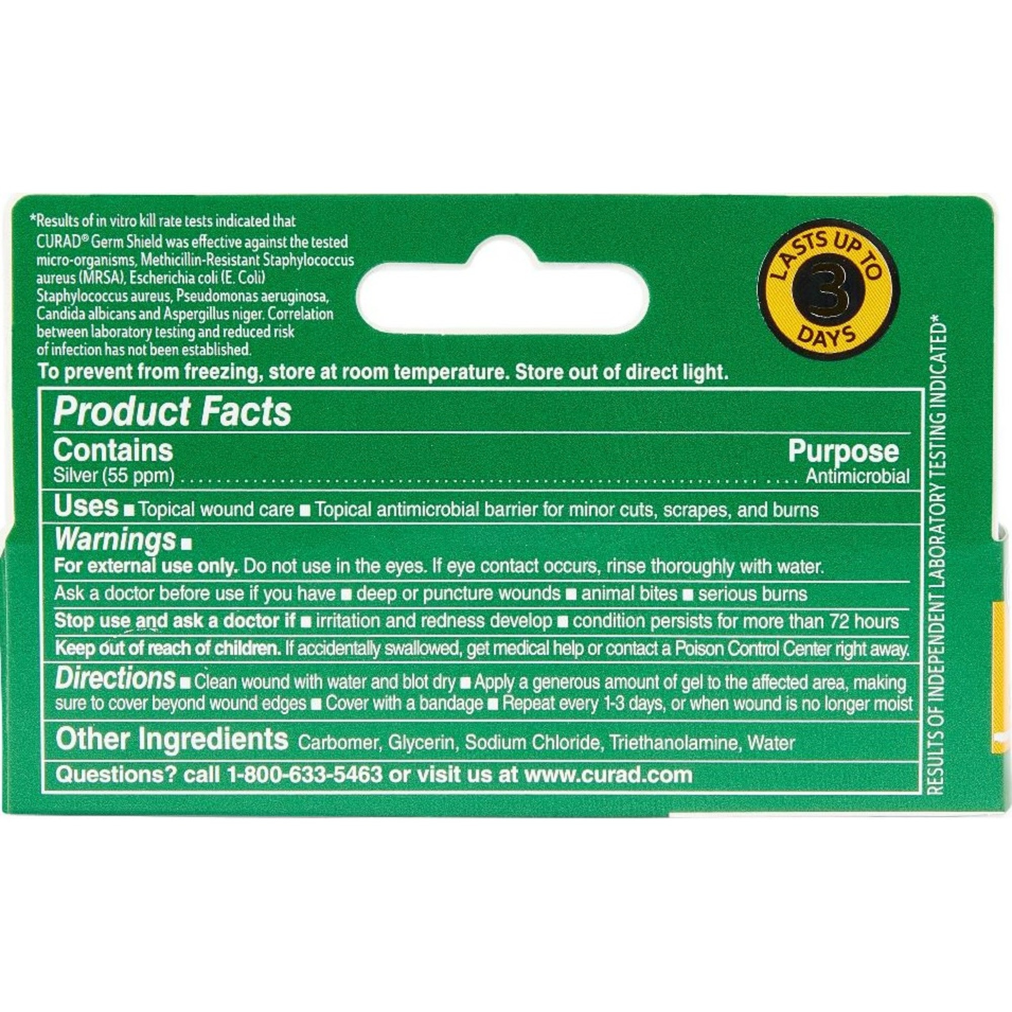 Curad Germ Shield Wound Gel Ointment, 0.5 oz. Tube, CUR45951GSV1H, 1 Each