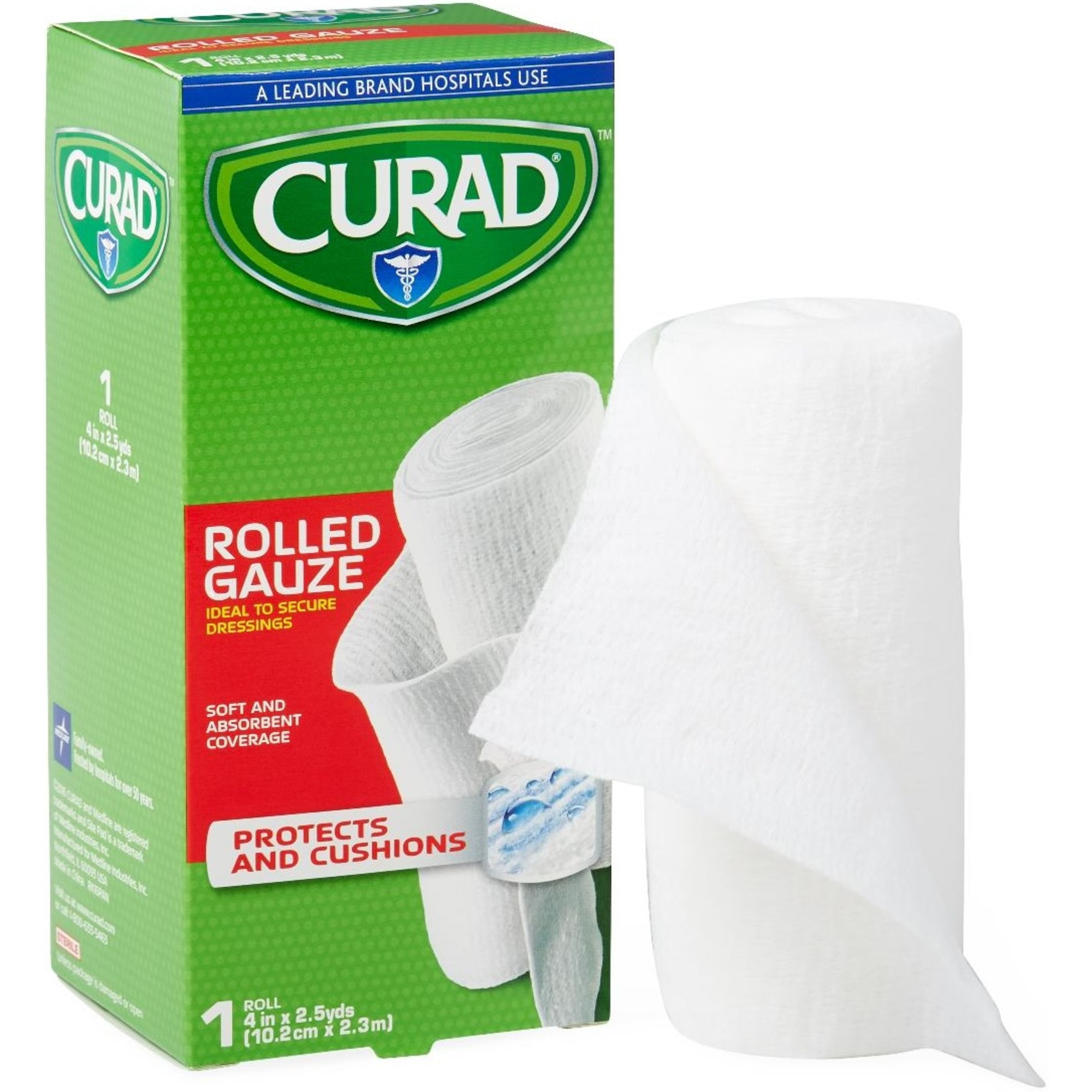 Curad SoothePlus Prosorb Rolled Gauze, CUR48144RB, 4" x 2.5 yd. - Case of 24