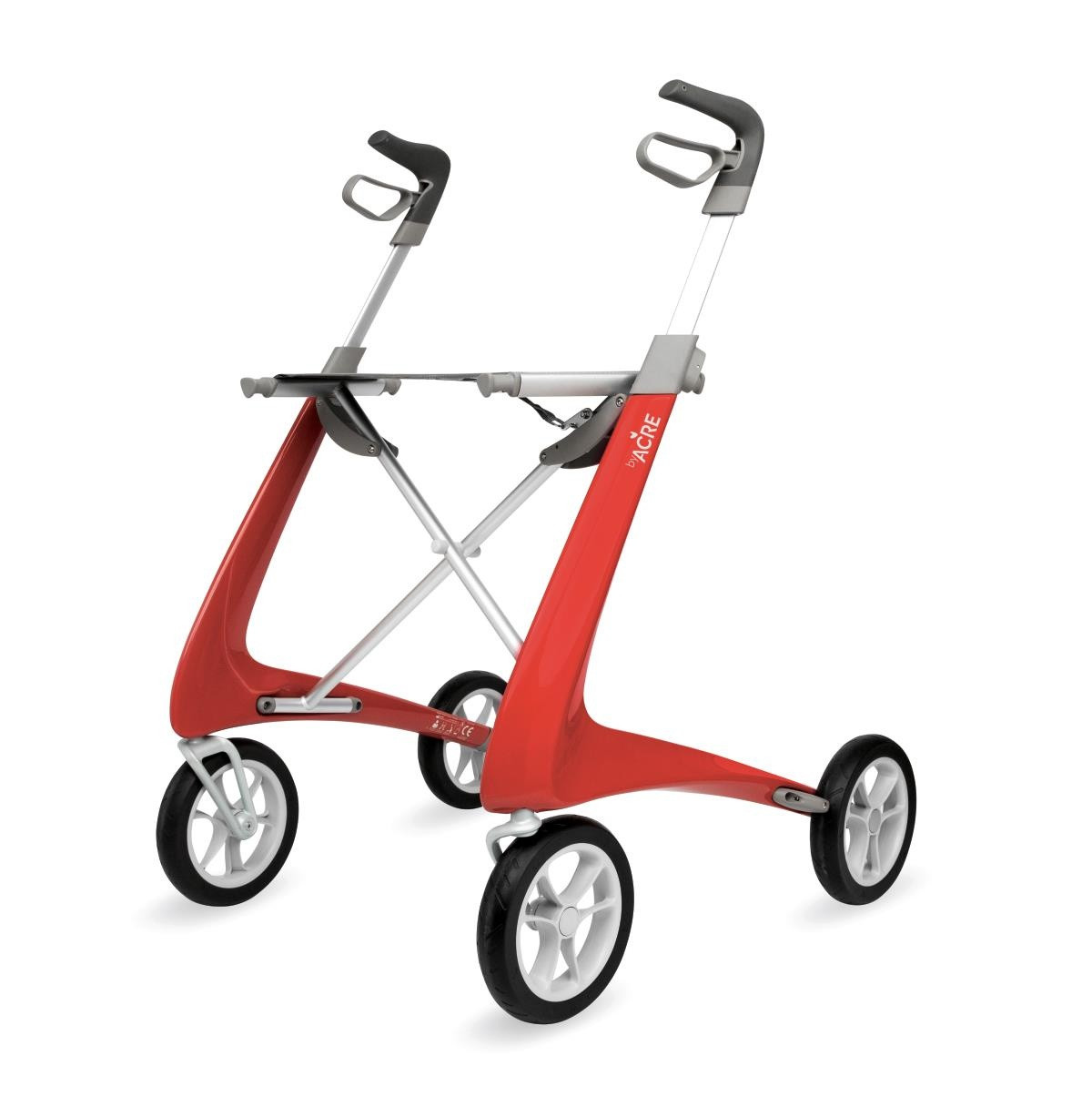 Carbon Fiber Rollator, 18.5" W X 24" H Comfort Seat, BYA100LGR, Red - 1 Each