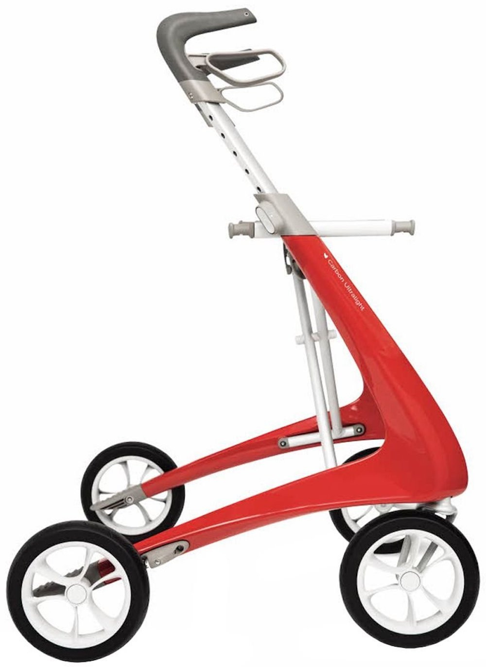 Carbon Fiber Rollator, 18.5" W X 24" H Comfort Seat, BYA100LGR, Red - 1 Each