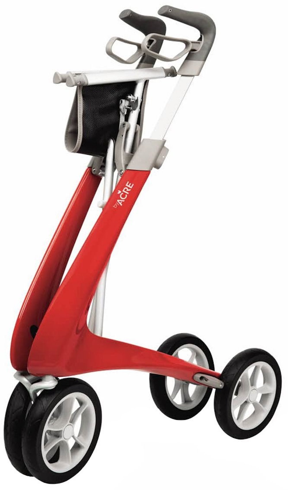 Carbon Fiber Rollator, 18.5" W X 24" H Comfort Seat, BYA100LGR, Red - 1 Each