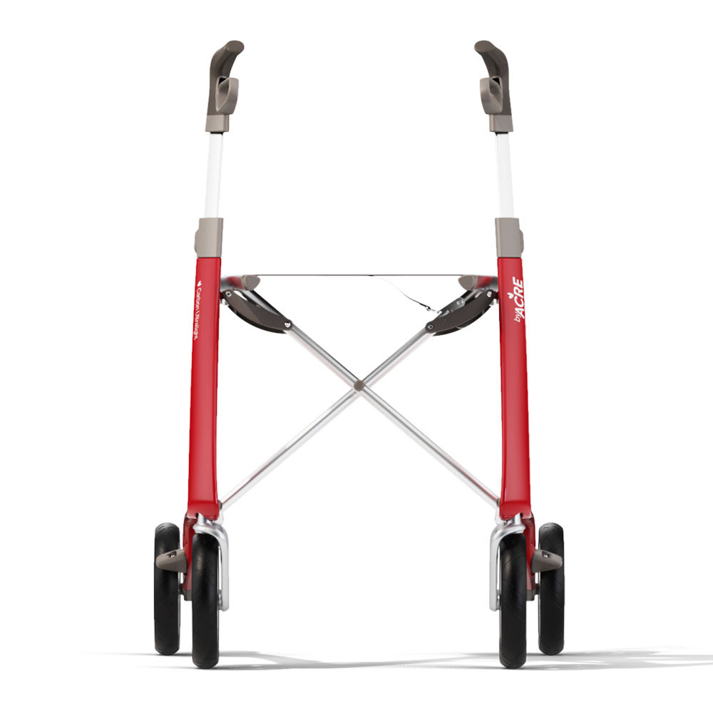 Carbon Fiber Rollator, 16.5" W X 24" H Regular Seat, BYA100MDR, Red - 1 Each