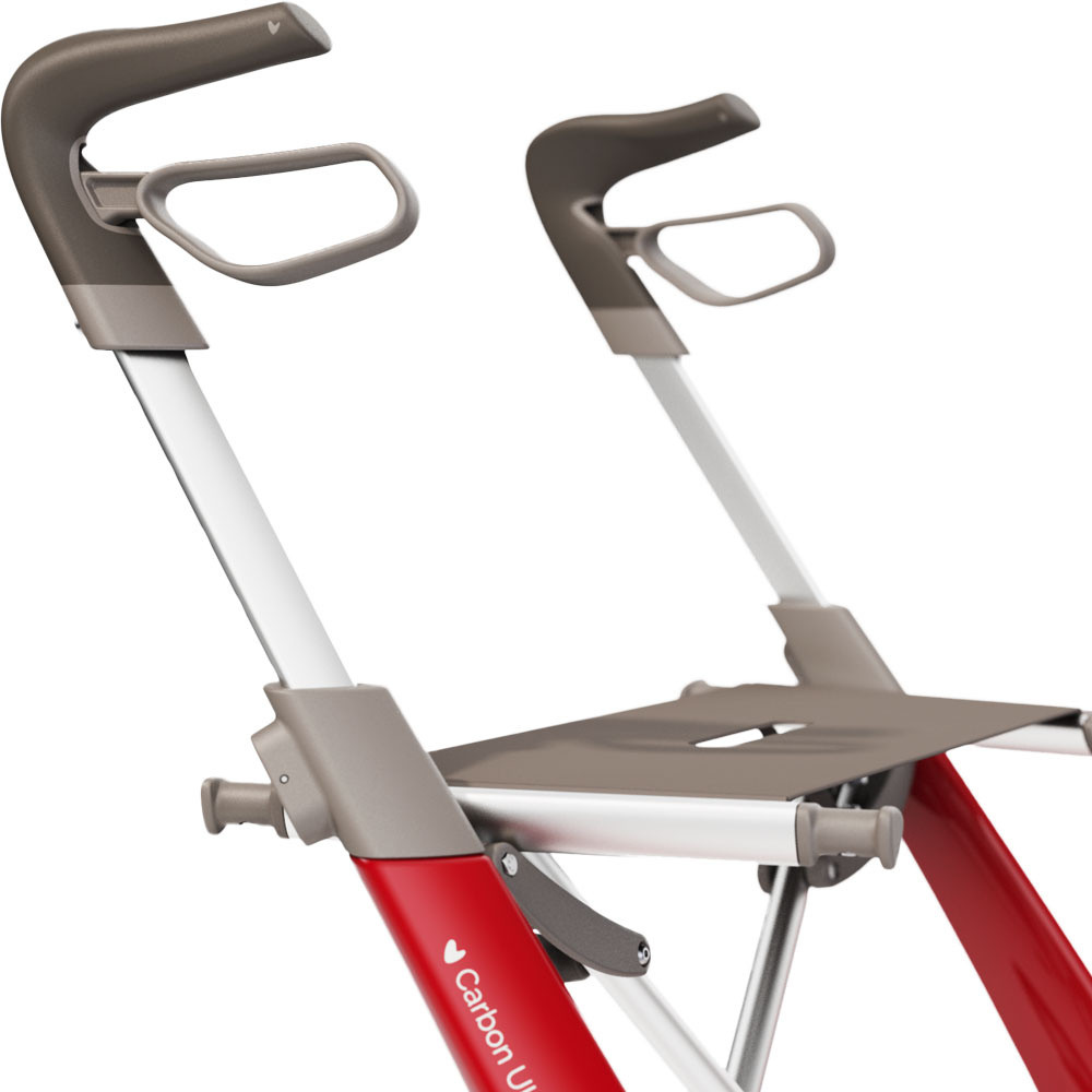 Carbon Fiber Rollator, 16.5" W X 24" H Regular Seat, BYA100MDR, Red - 1 Each