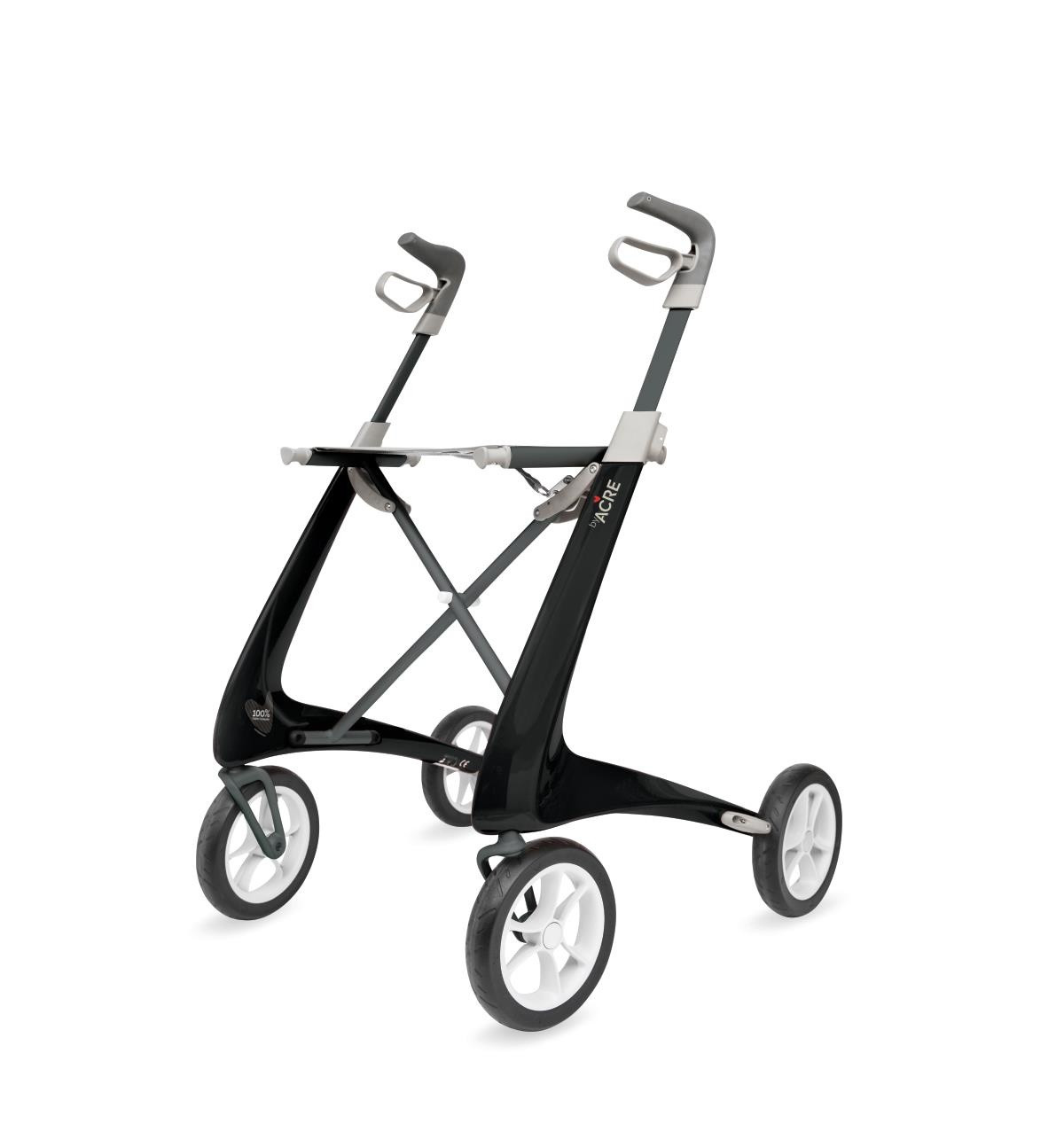 Carbon Fiber Rollator, 16.1" W X 22" H Compact Seat, BYA100SMBK, Black - 1 Each