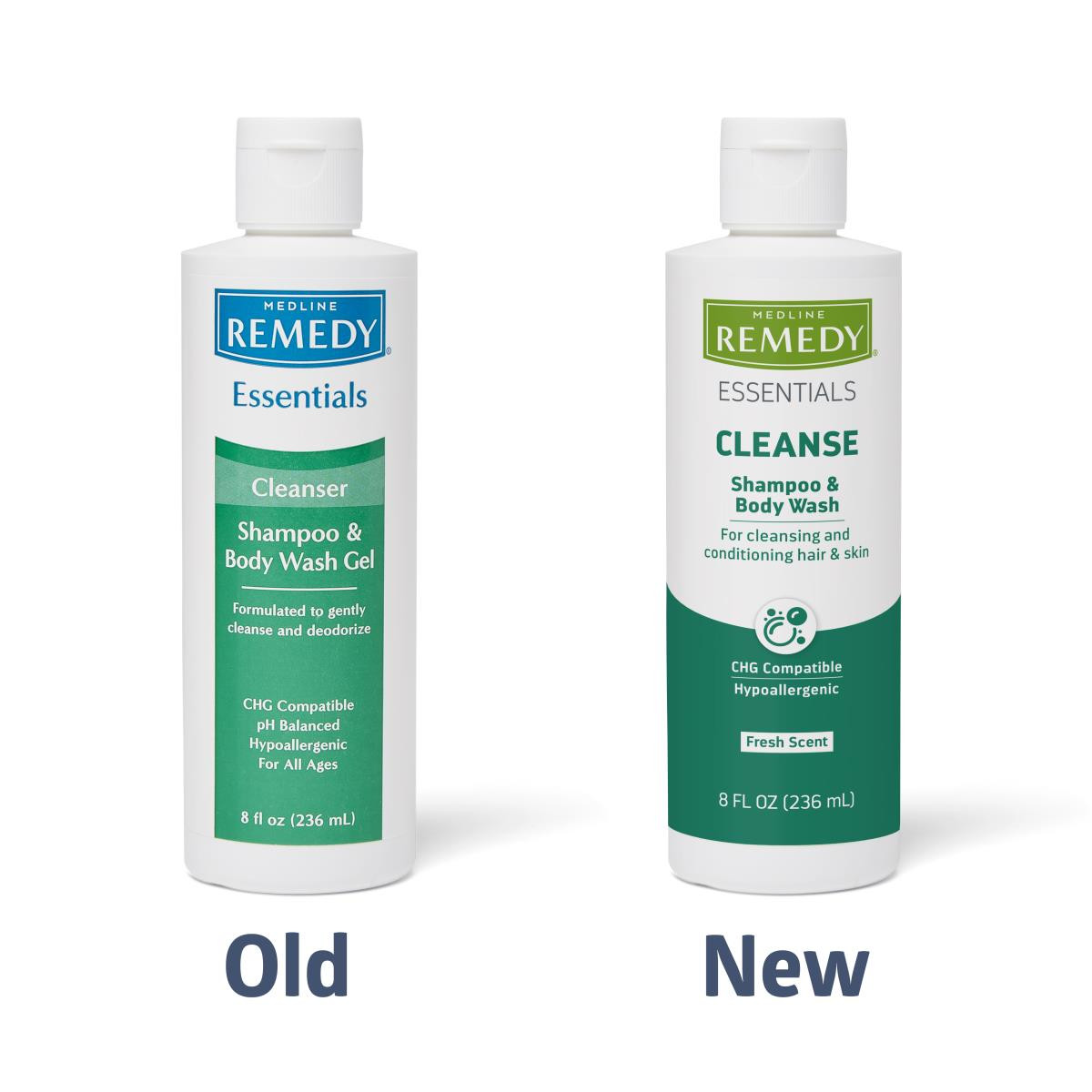 Remedy Essentials Shampoo and Body Wash Gel, Natural Scent, Old vs New