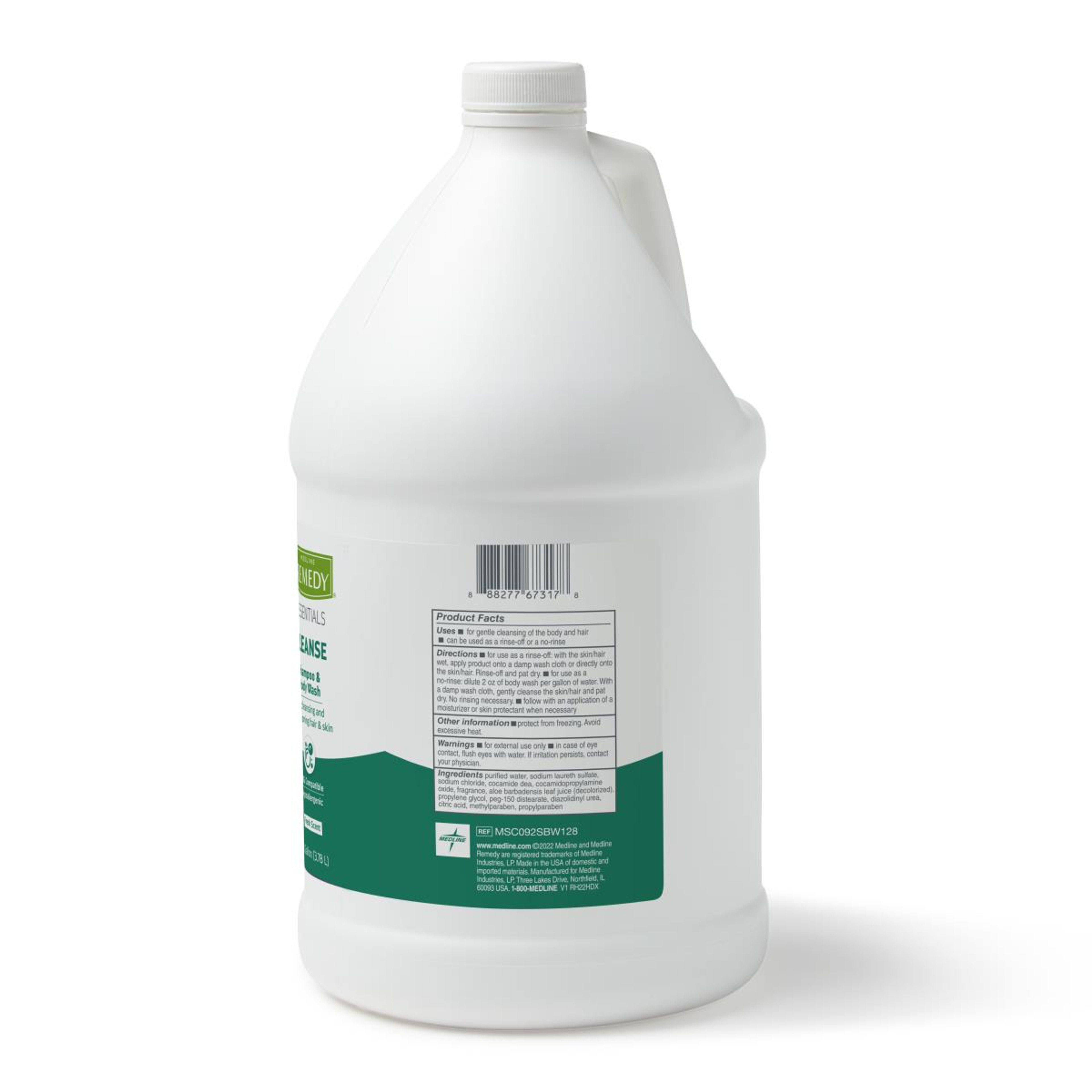 Remedy Essentials Shampoo and Body Wash Gel, Natural Scent, MSC092SBW128, 1 gal. - Case of 4