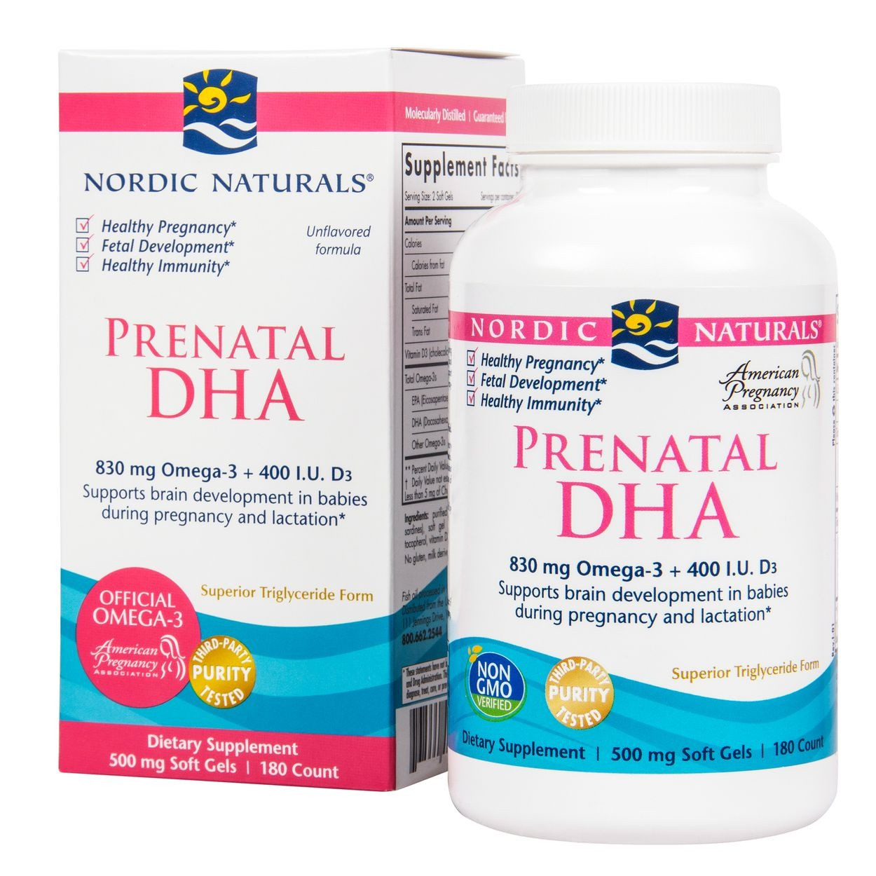 Nordic Naturals Prenatal DHA, 180 Soft Gels, RUS-01748, 1 Each