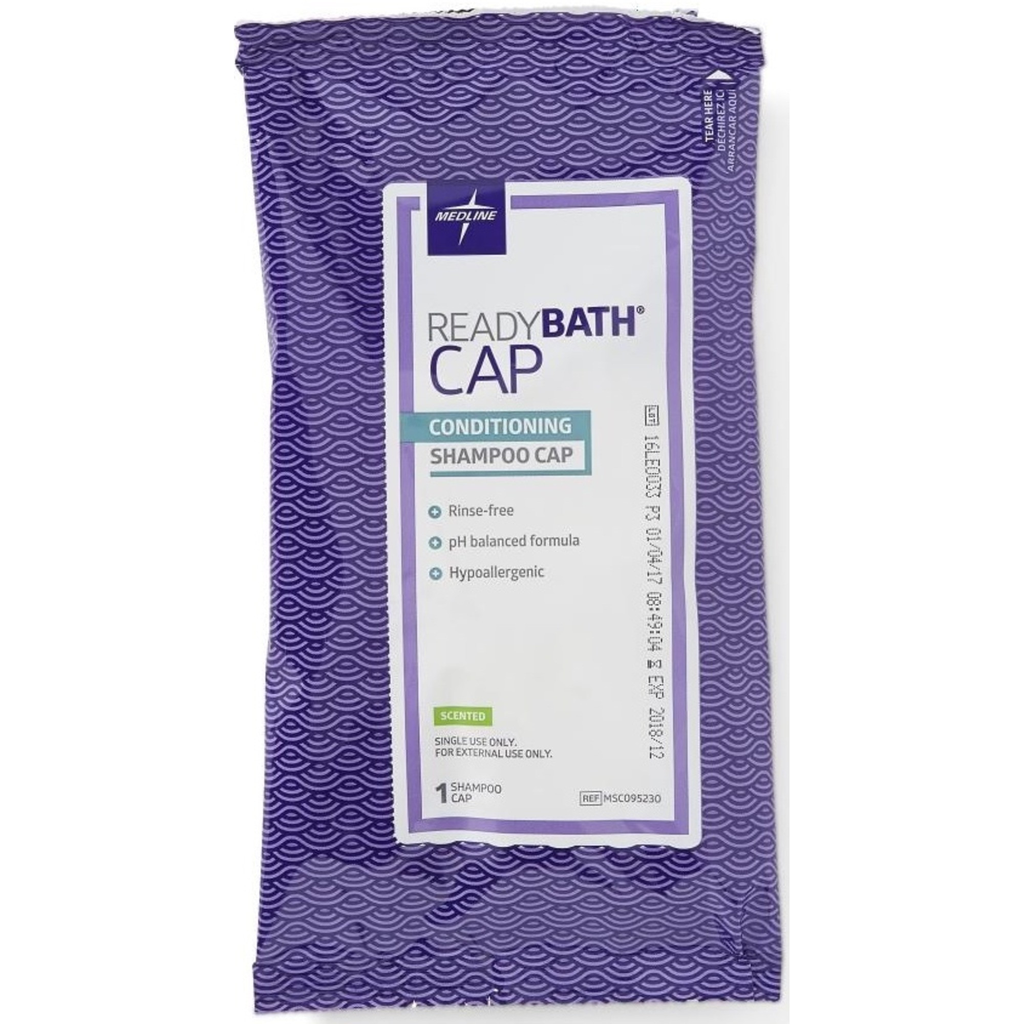 Medline ReadyBath Rinse-Free Conditioning Shampoo Caps, Scented