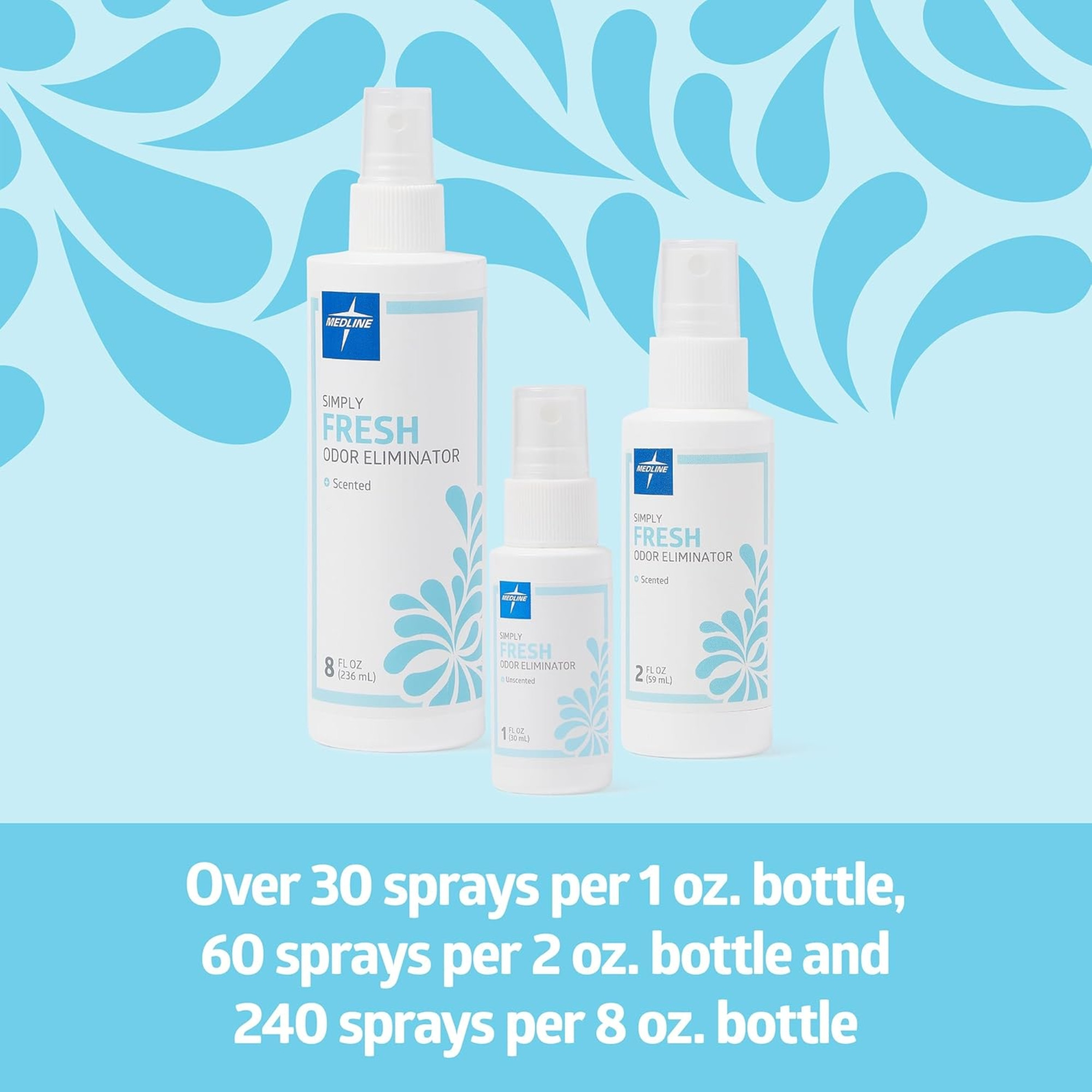 Medline Simply Fresh Odor Eliminator Spray, Scented