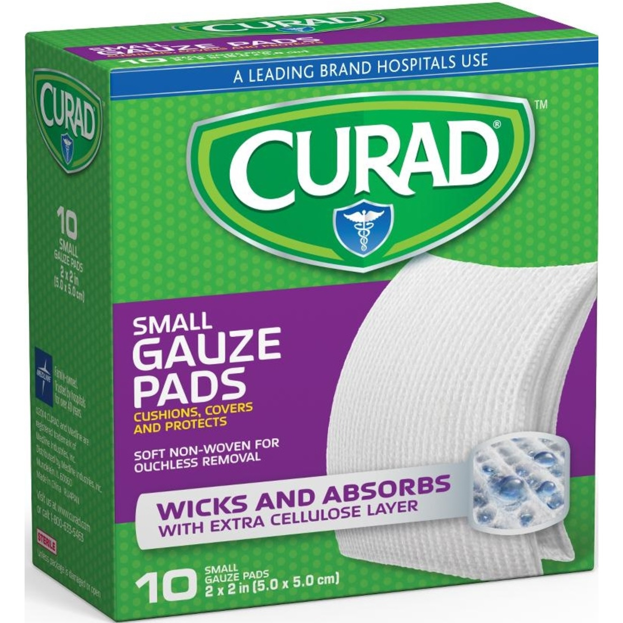Curad Pro-Gauze Pads, CUR20422RB, Small (2" X 2") - Case of 24