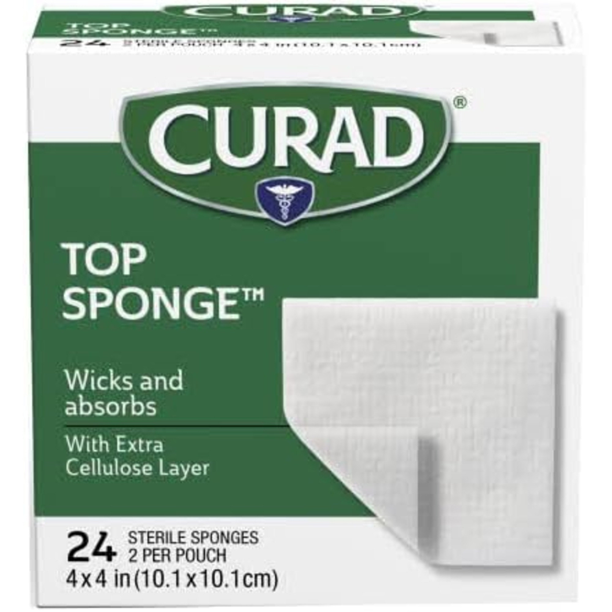 Curad Post-Op Top Sponge Gauze Pads, CUR21442, 4" X 4" - Case of 24
