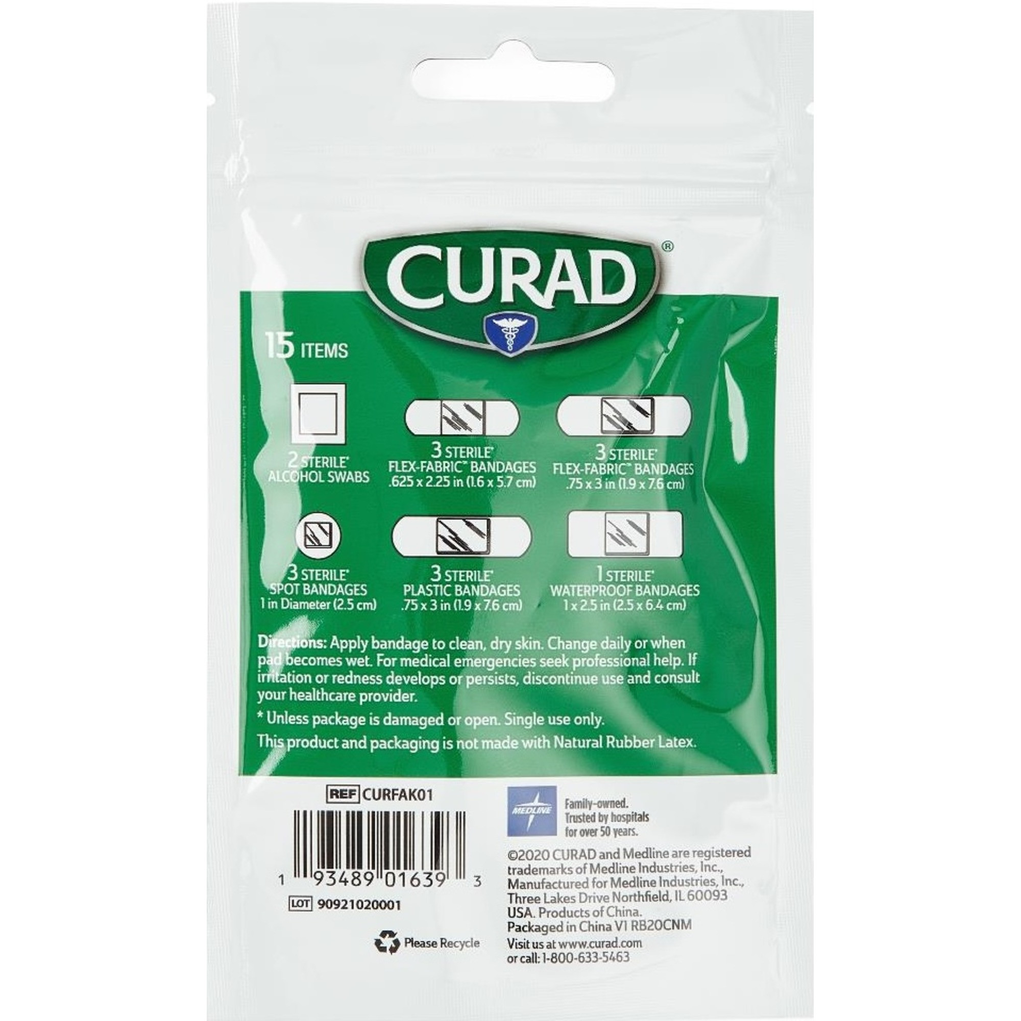 Curad First Aid Portable Packs, CURFAK01, Case of 48