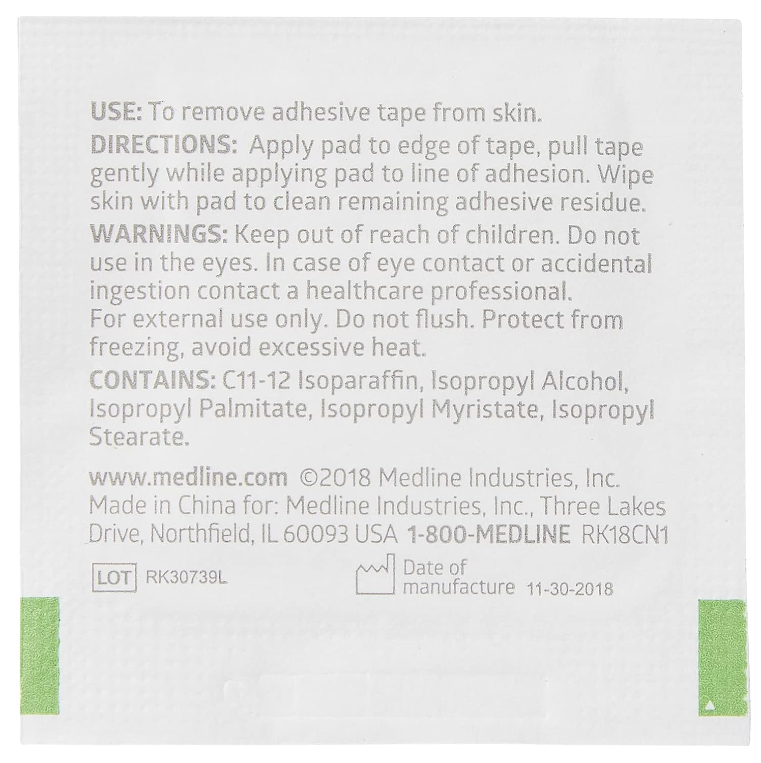 Medline Acetone-Free Adhesive Remover Pads