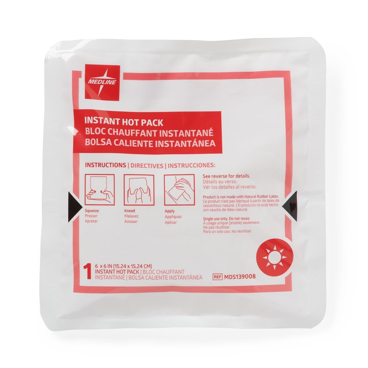 Medline Instant Hot Packs, MDS139008, M (6" X 6") - Case of 24