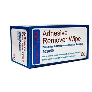 Securi-T USA Adhesive Remover Wipe, 1-1/4" X 3", 203050, Box of 50