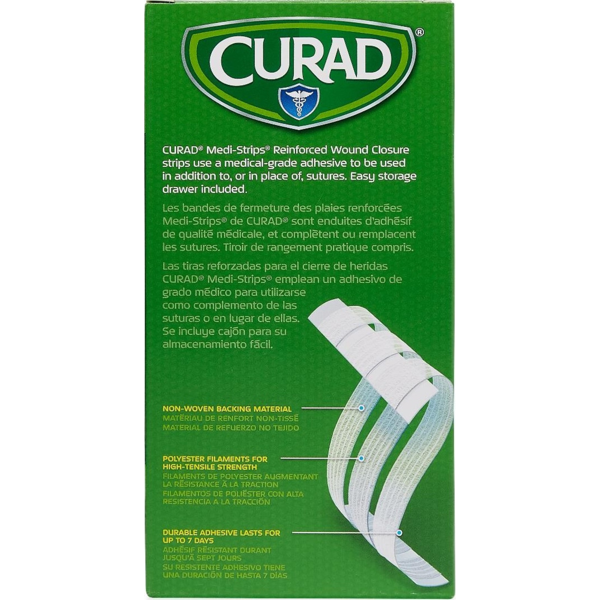 Curad Medi-Strip Reinforced Wound Closures, NON250114Z, 1/4" X 1 1/2" - Box of 300
