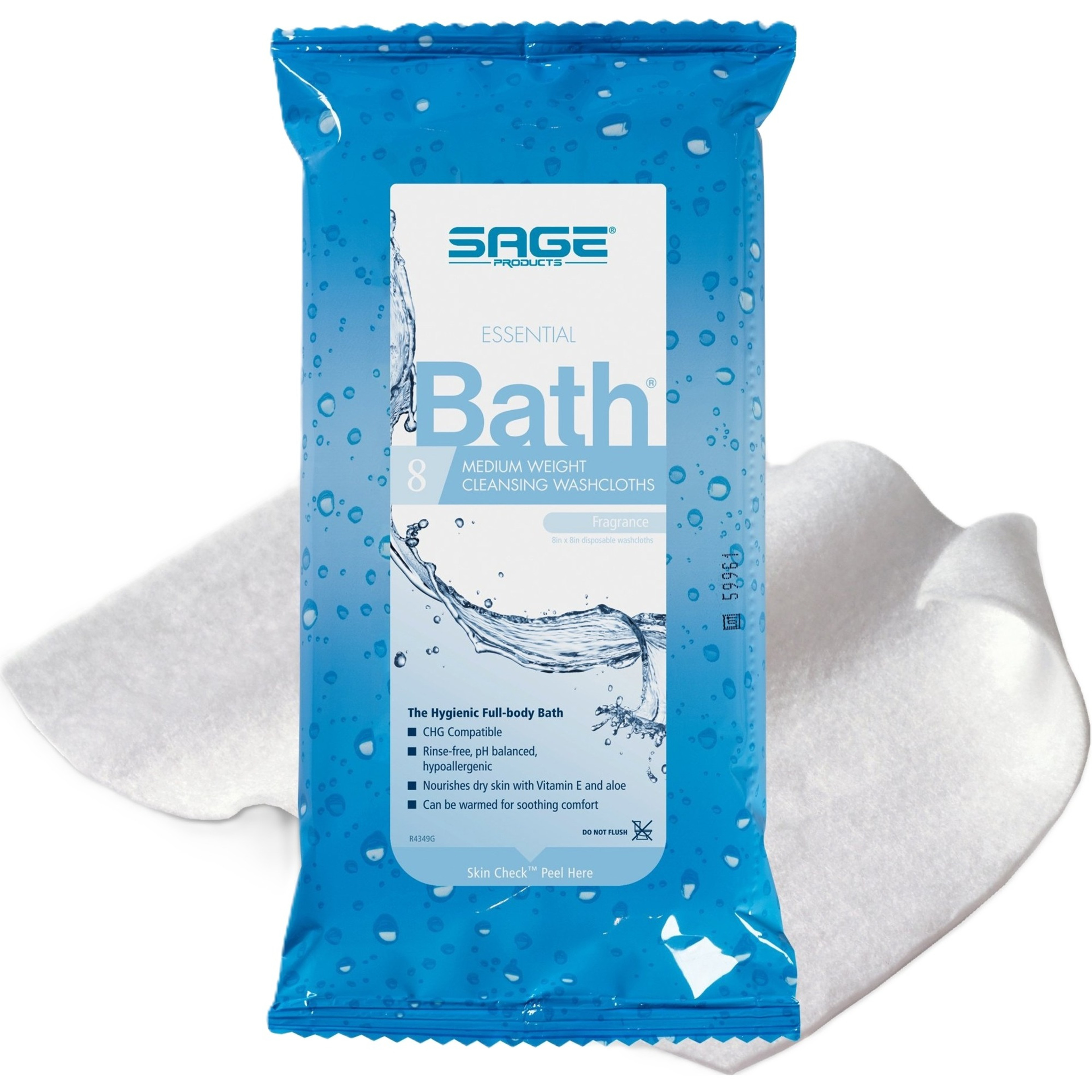Sage Products Essential Bath Rinse-Free Wipes