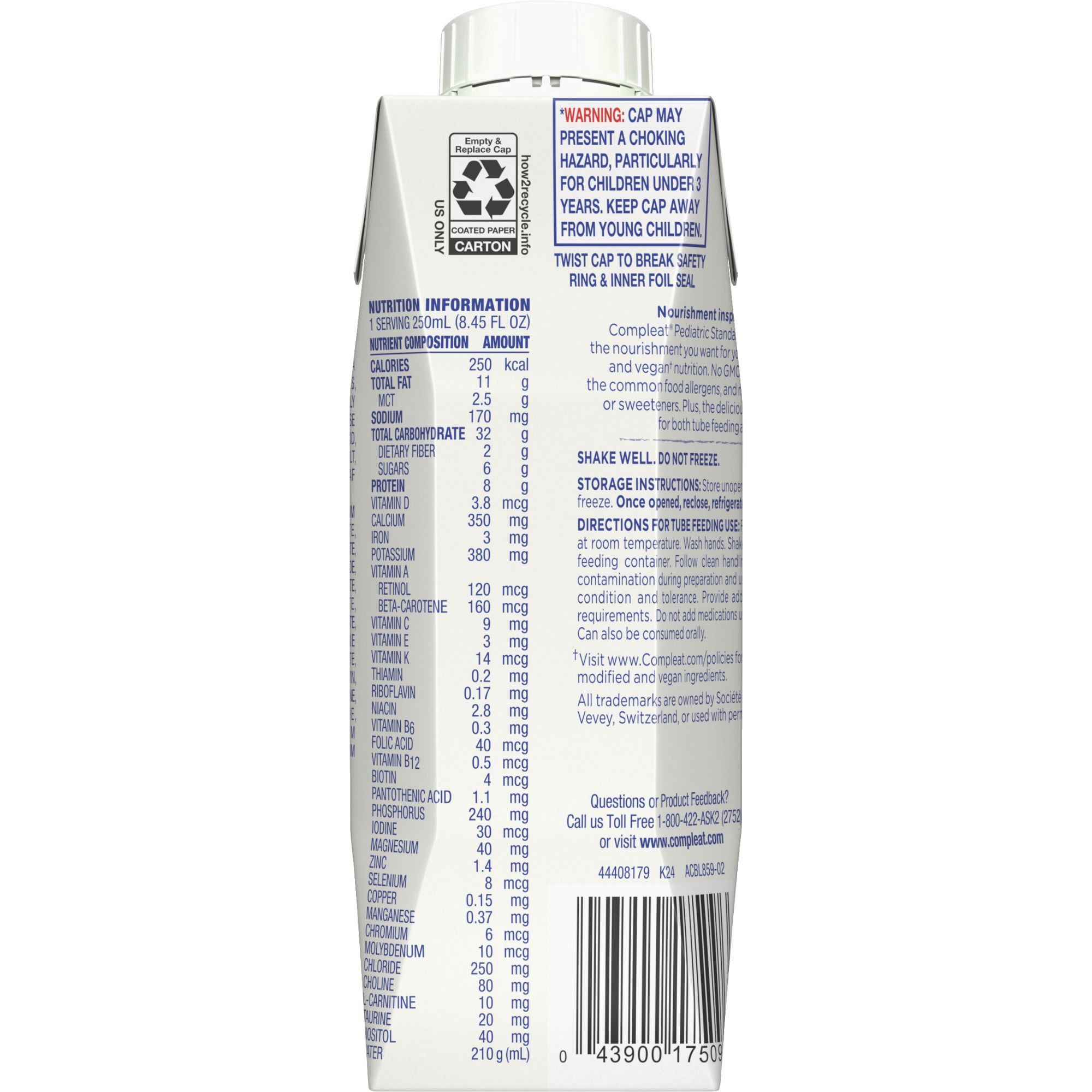 Compleat Pediatric Standard, Vanilla Flavor, 8.45 oz.