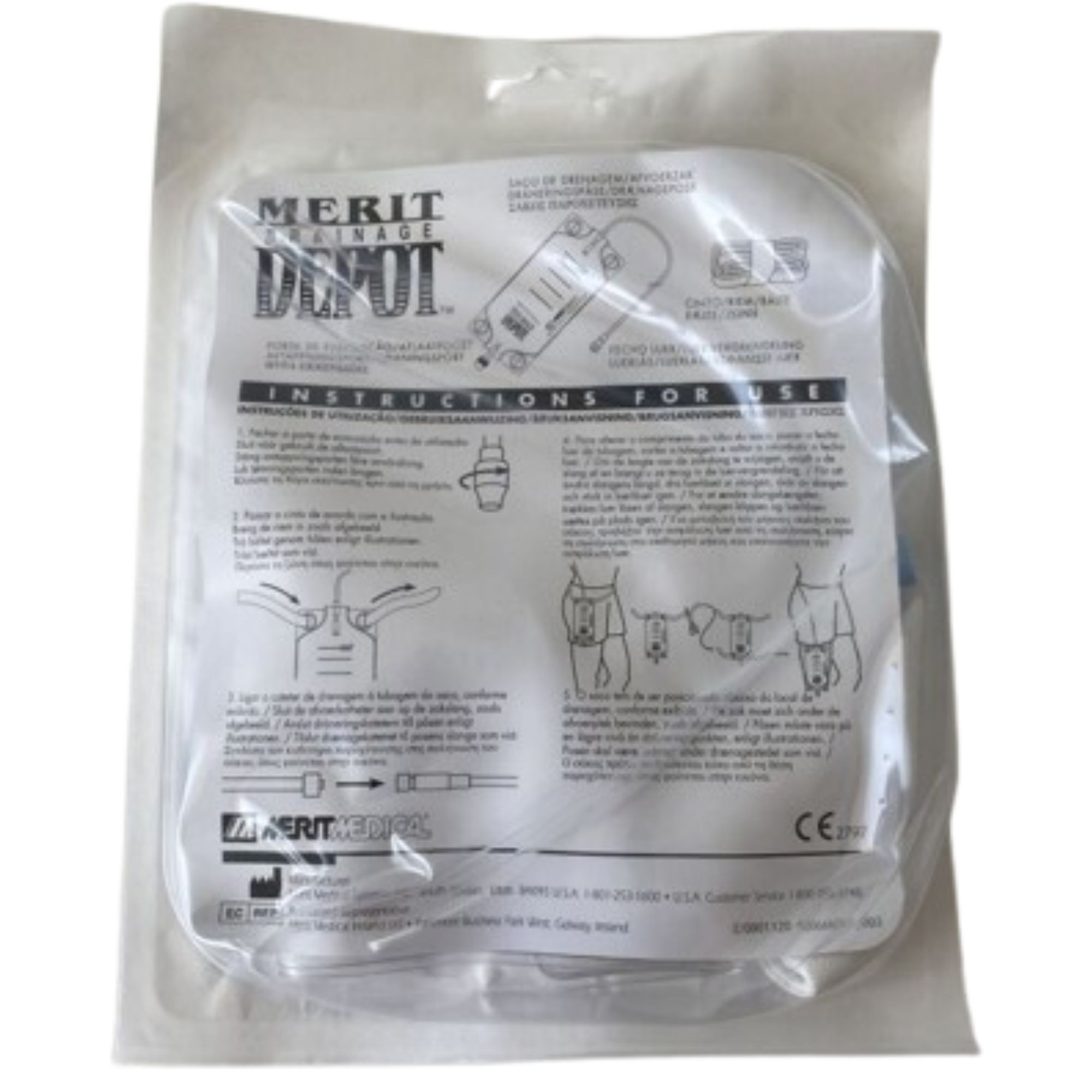 Merit Urinary Drainage Depot Bag, 600 mL , MDD600, Box of 20