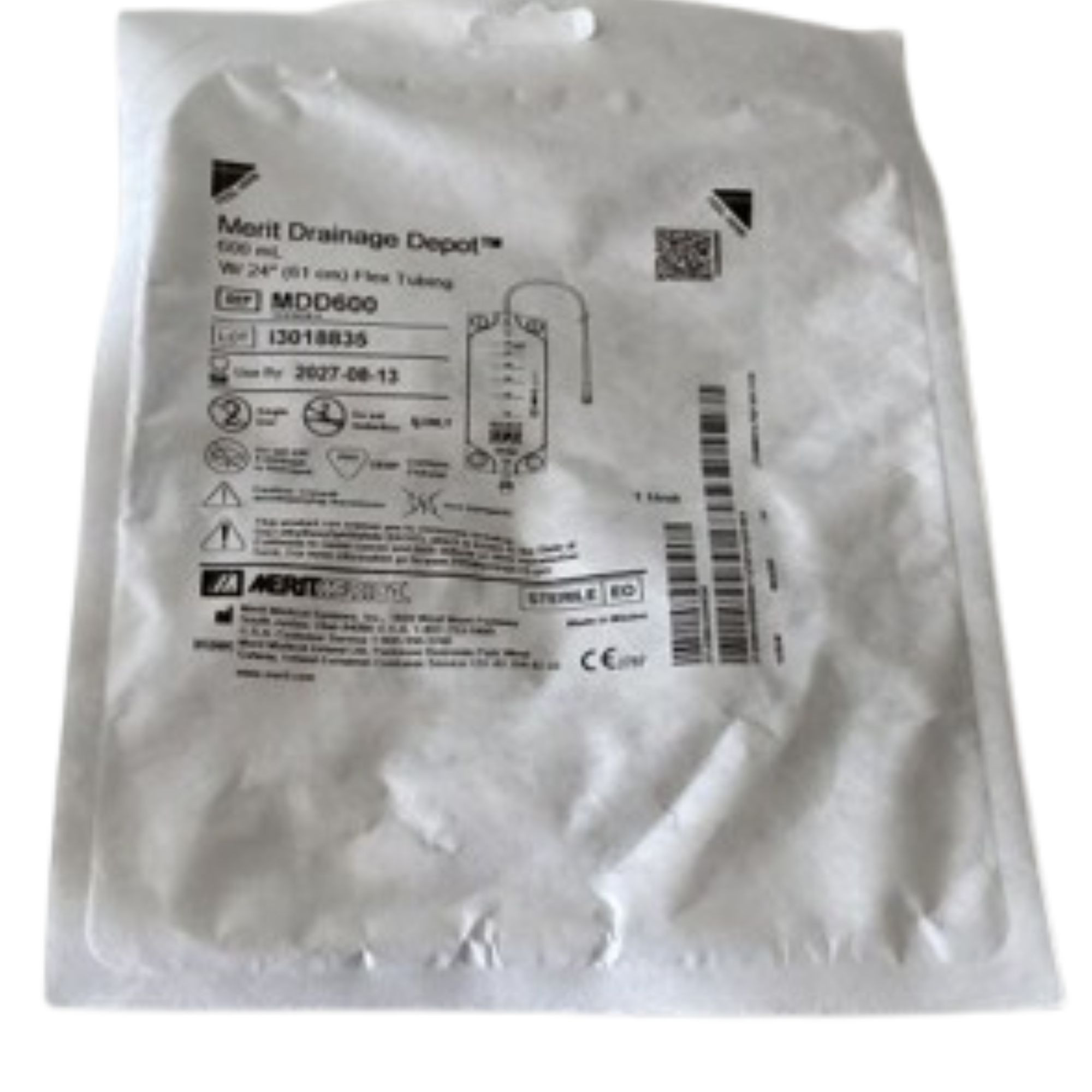 Merit Urinary Drainage Depot Bag, 600 mL , MDD600, Box of 20