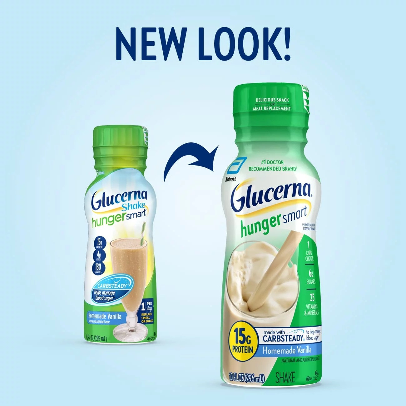Glucerna Hunger Smart Oral Supplement Shake, Homemade Vanilla Flavor, 10 oz.