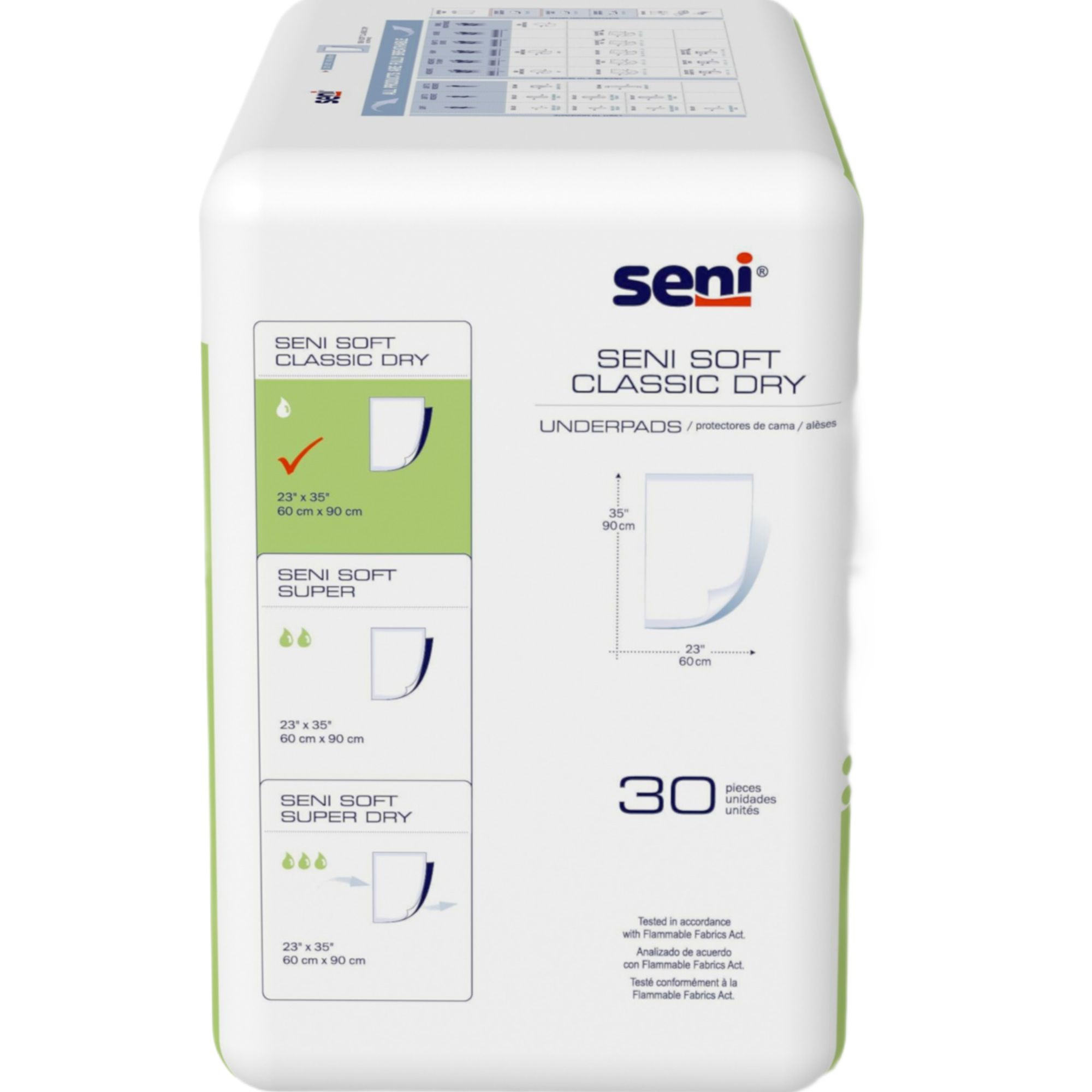 Seni Soft Classic Dry Underpads, Light Absorbency
