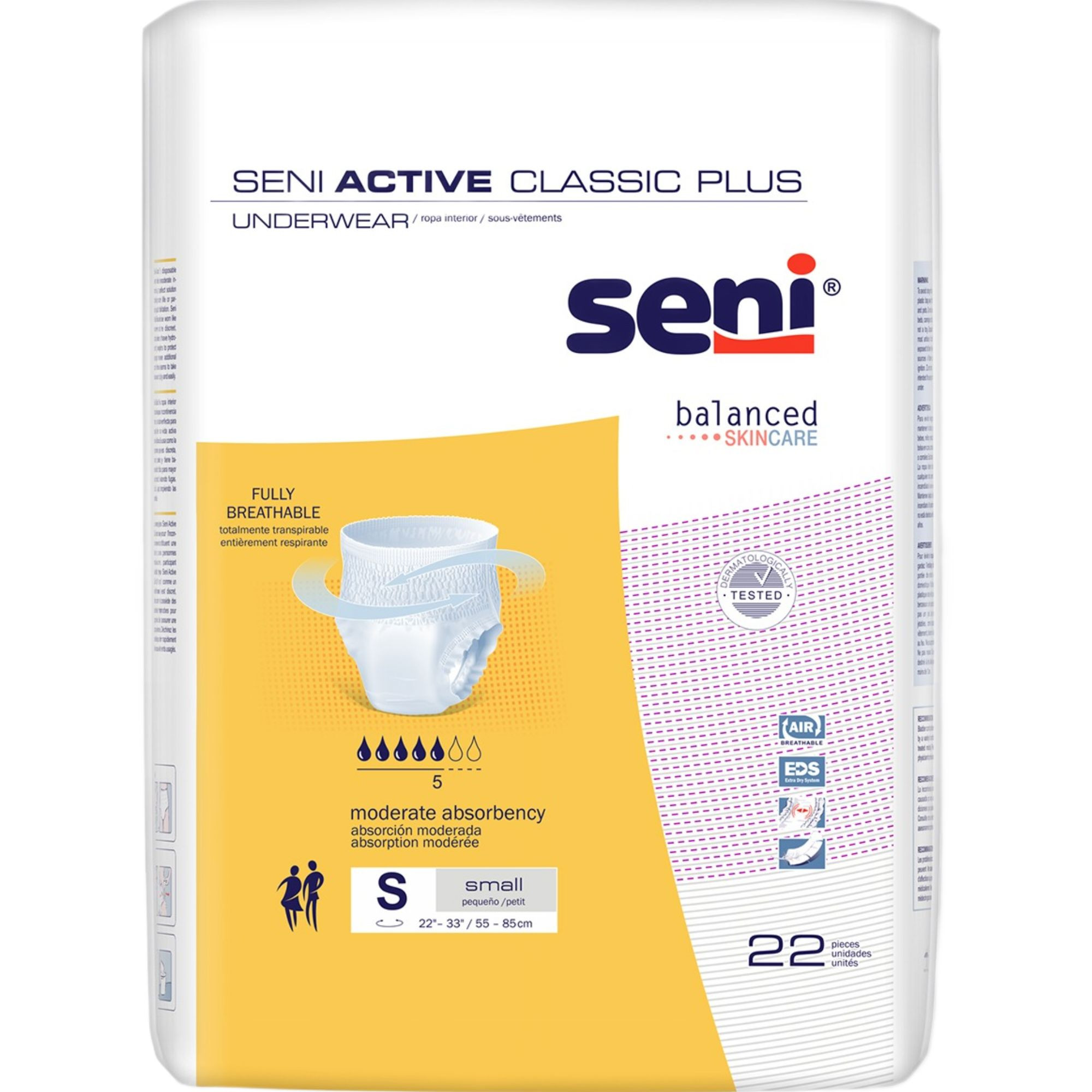 Seni Active Classic Plus Disposable Underwear, Moderate Absorbency