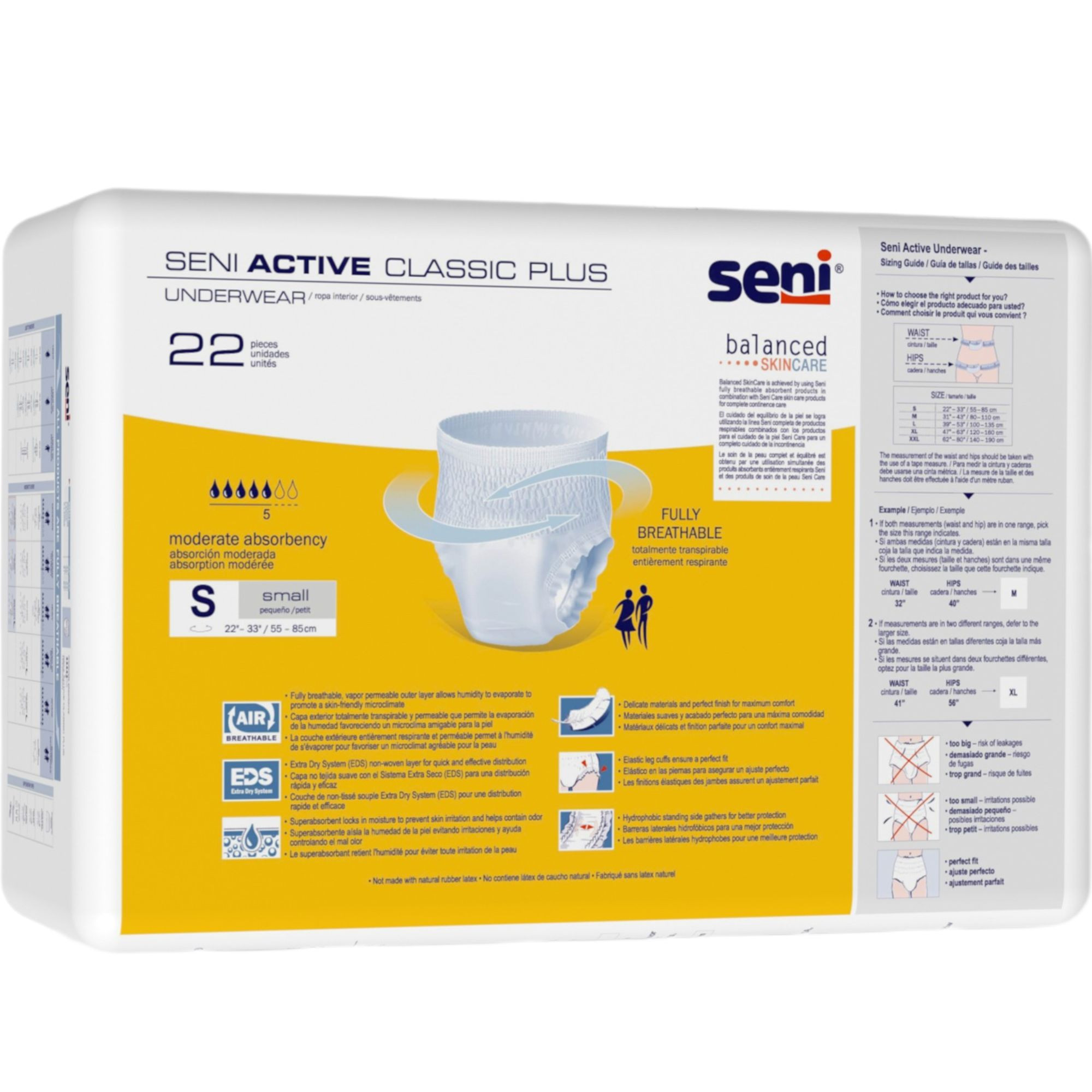 Seni Active Classic Plus Disposable Underwear, Moderate Absorbency