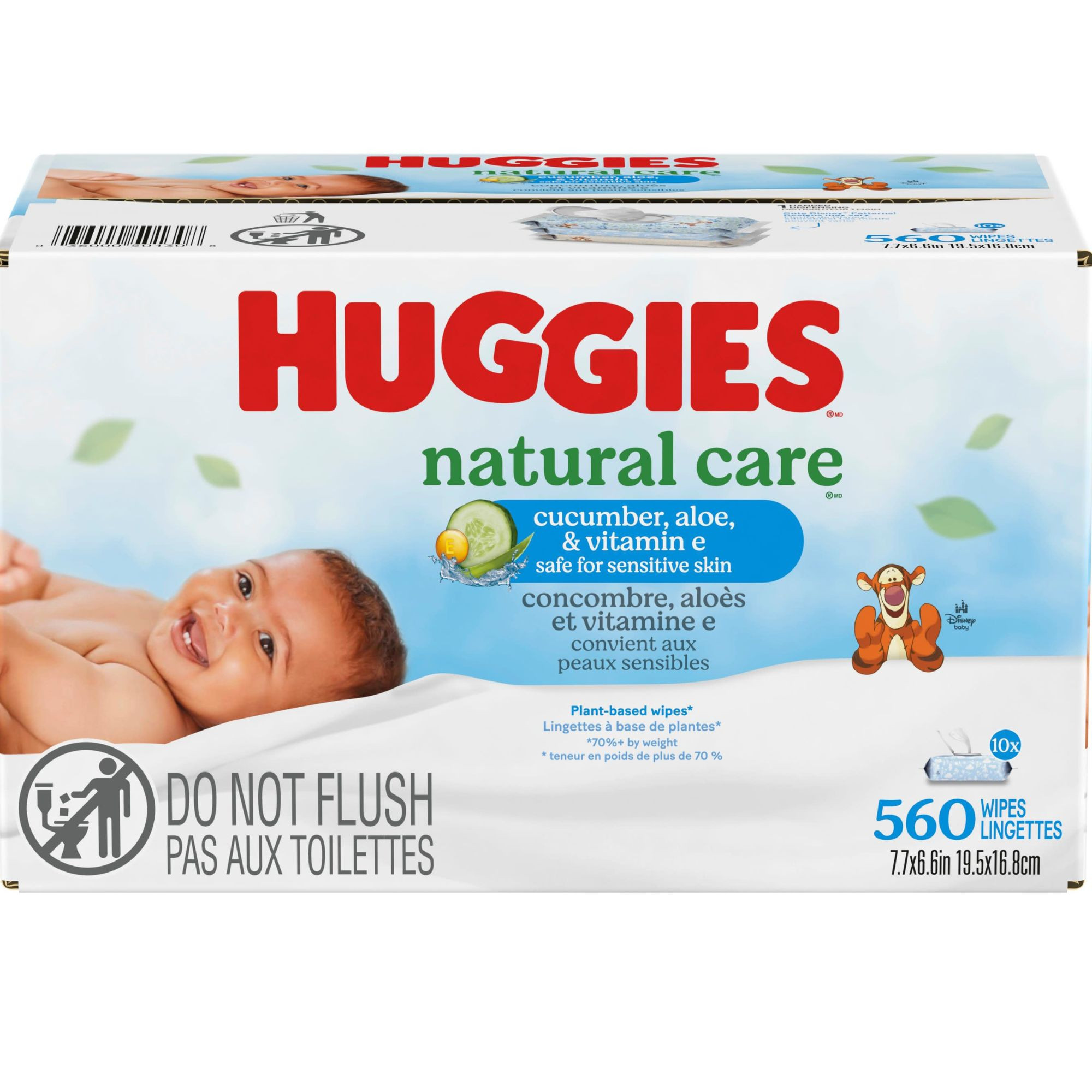 Huggies Natural Care Baby Wipes, Cucumber Green Tea Scent, 50130, Case of 560