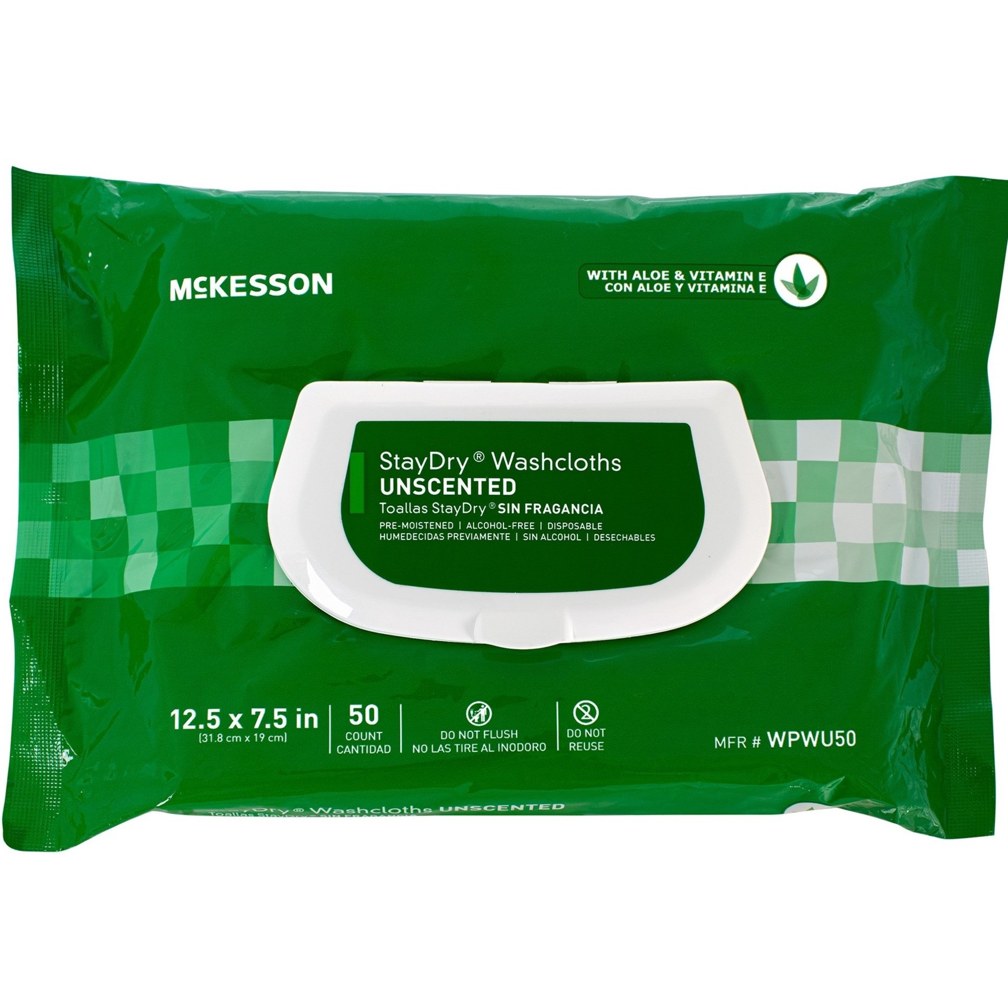 Mckesson StayDry Disposable Unscented Washcloths