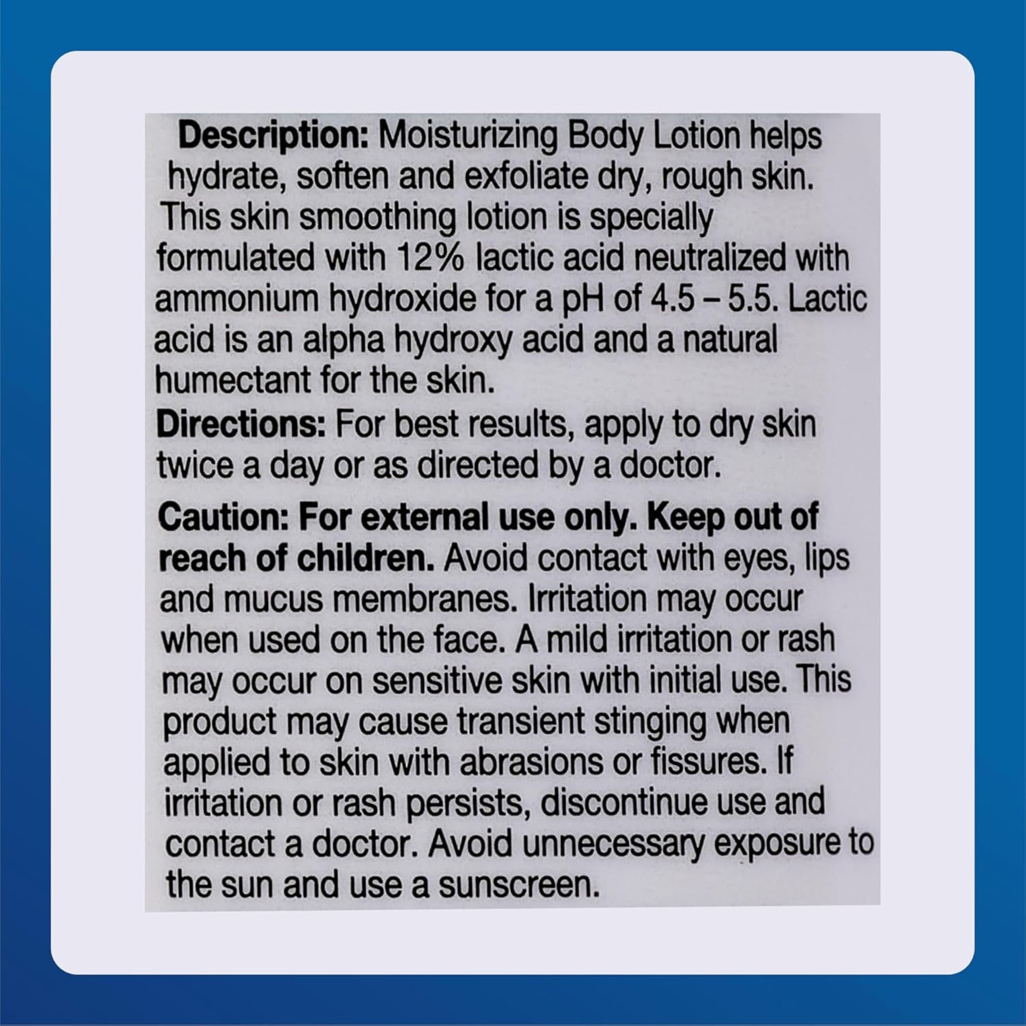 Major Ammonium Lactate Moisturizing Lotion, Unscented