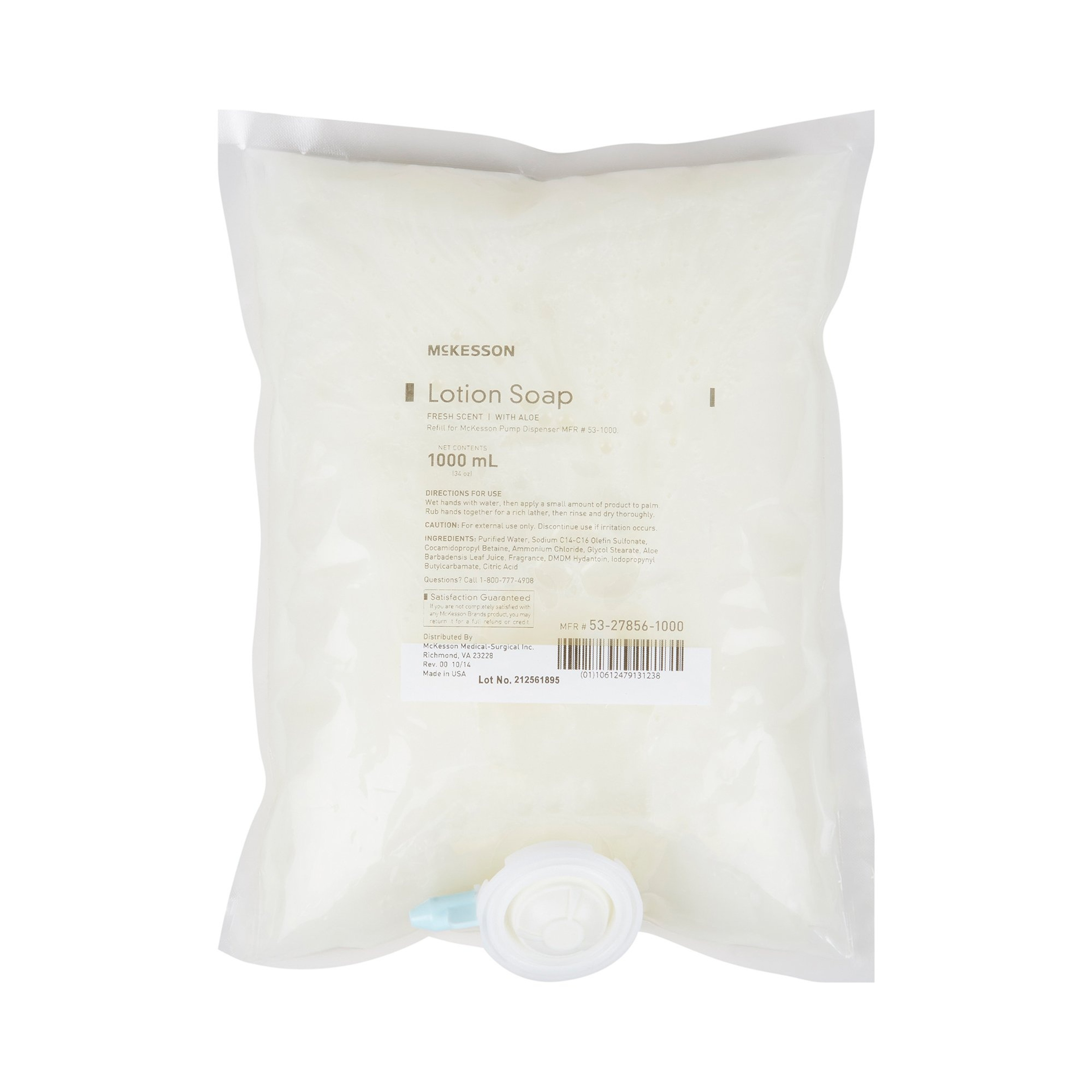 McKesson Lotion Hand Soap Refill, Fresh Scent, 53-27856-1000, 1,000 mL  - Case of 10