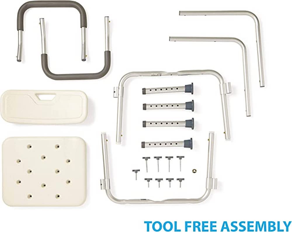 Medline Bath Bench with Back and Arms, MDS89745RAH, 1 Each