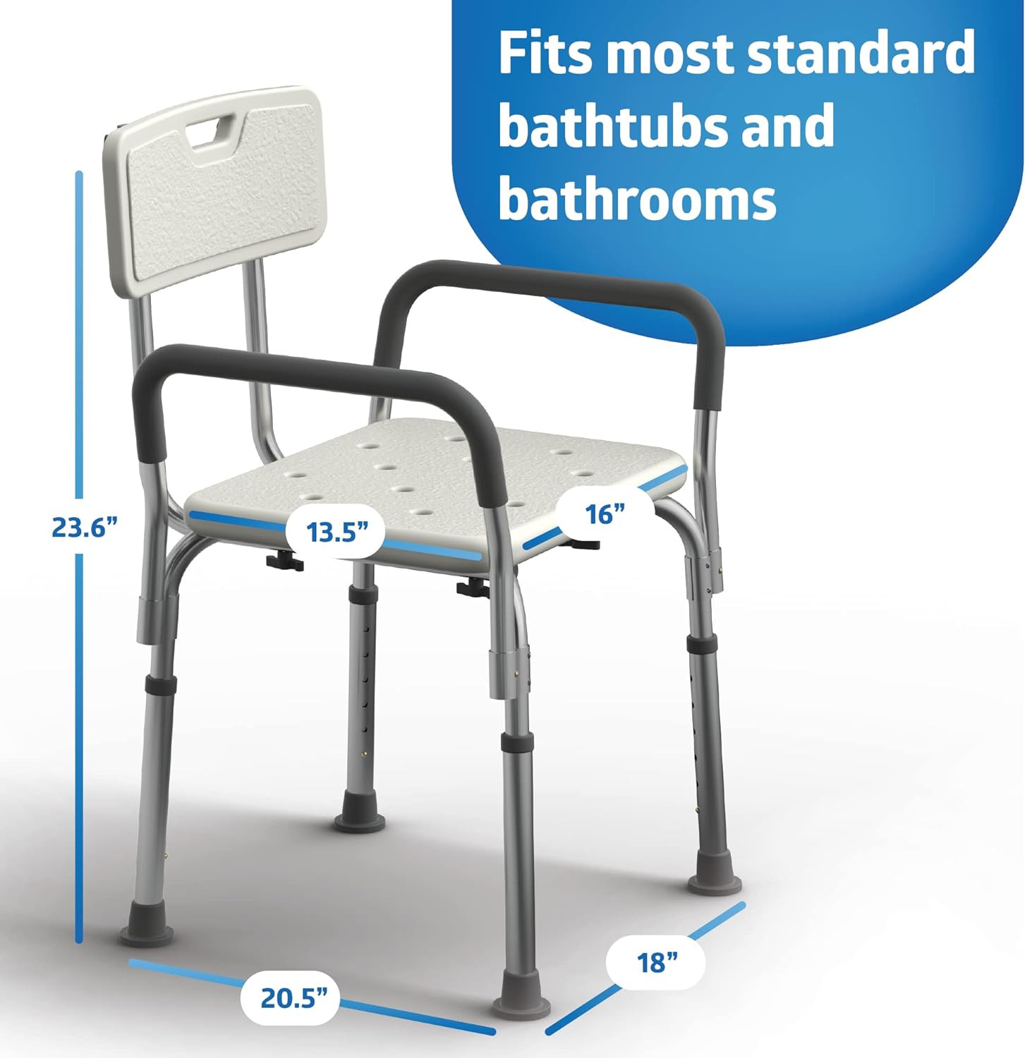 Medline Bath Bench with Back and Arms