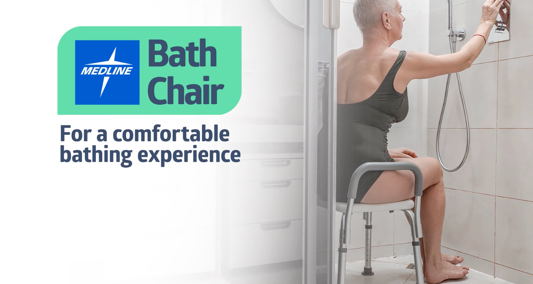 Medline Bath Bench with Back and Arms