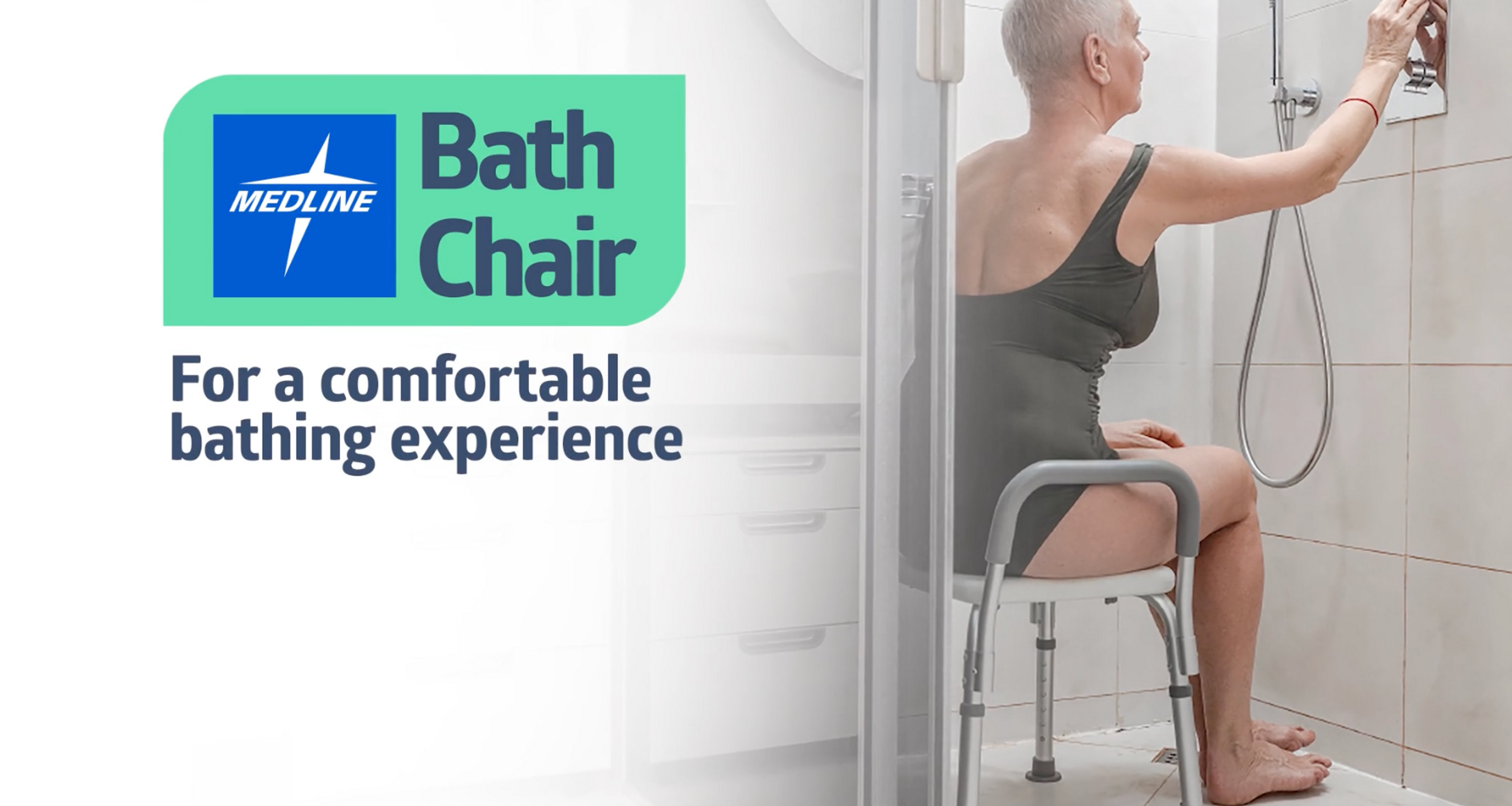 Medline Bath Bench with Back and Arms