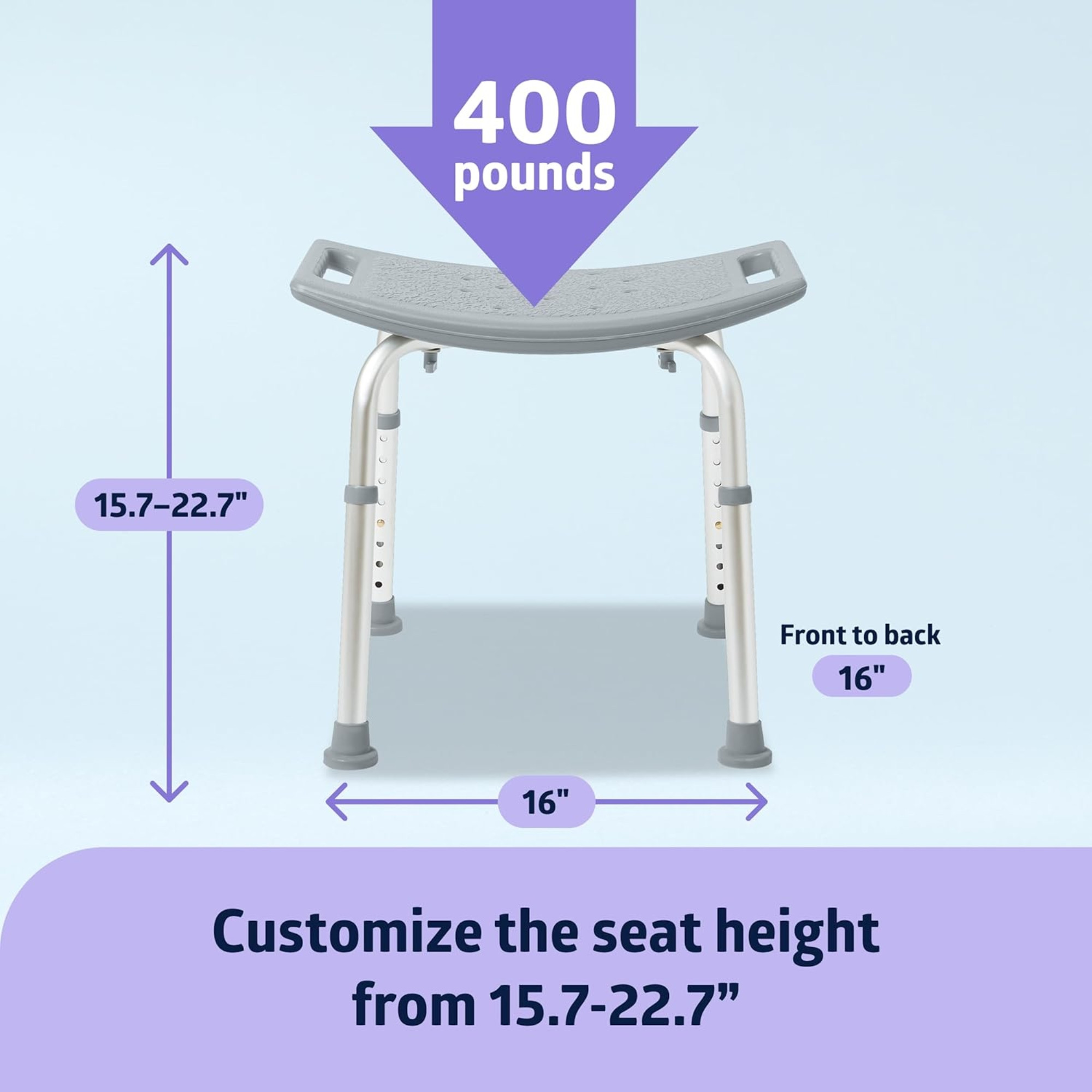 Medline Aluminum Shower Bench without Back