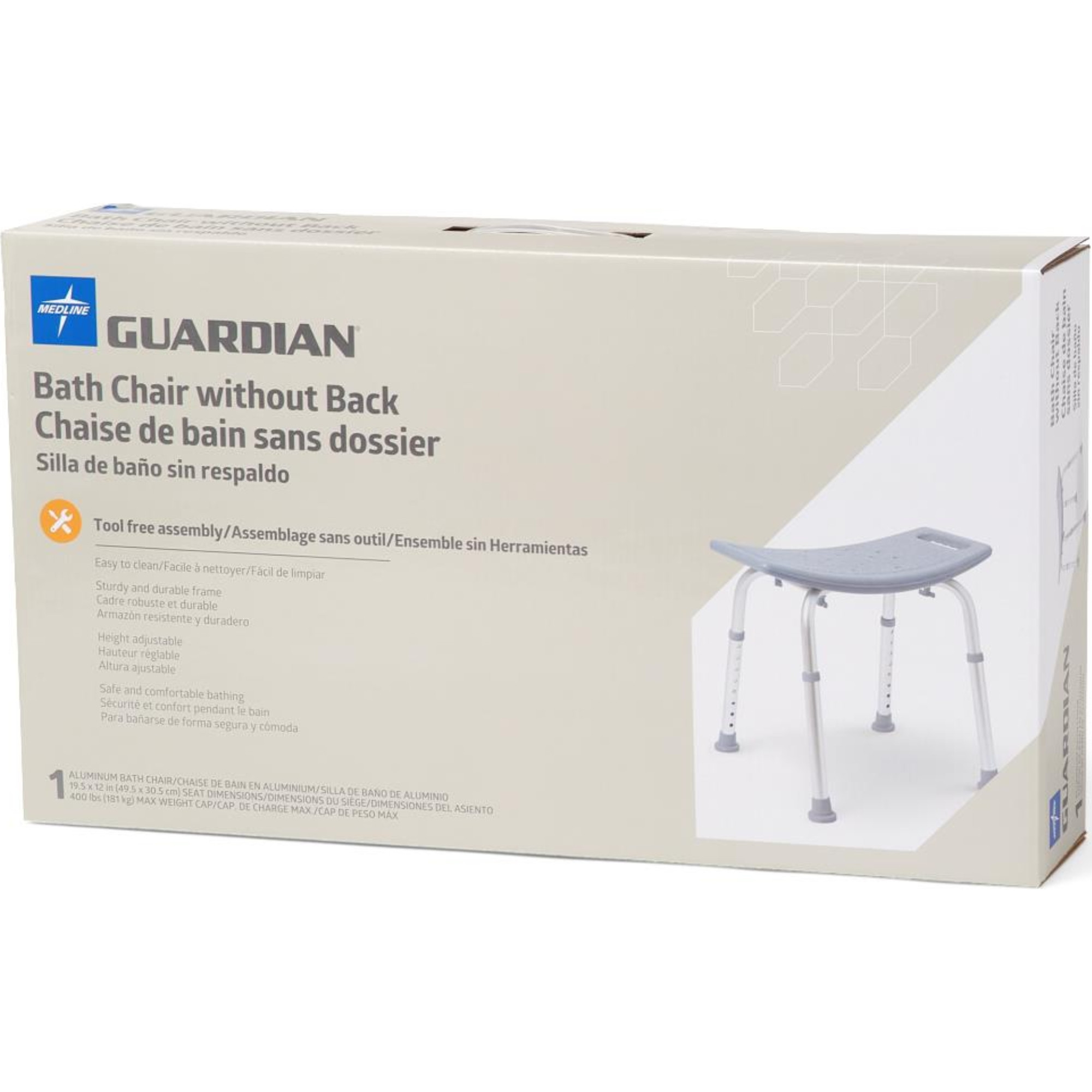 Medline Knockdown Shower Bench without Back