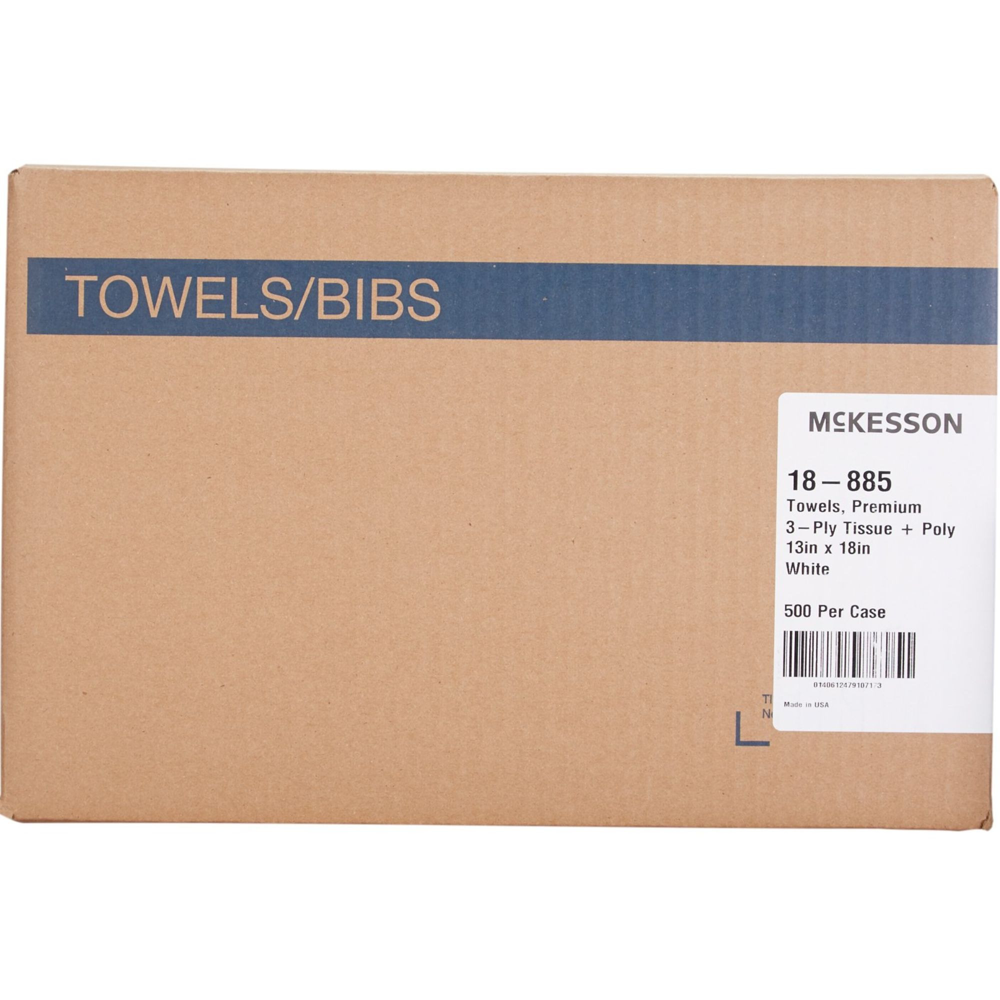 McKesson 3-Ply Procedure Towel, Non-Sterile, 18-885, 13 X 18 Inch - White - Case of 500