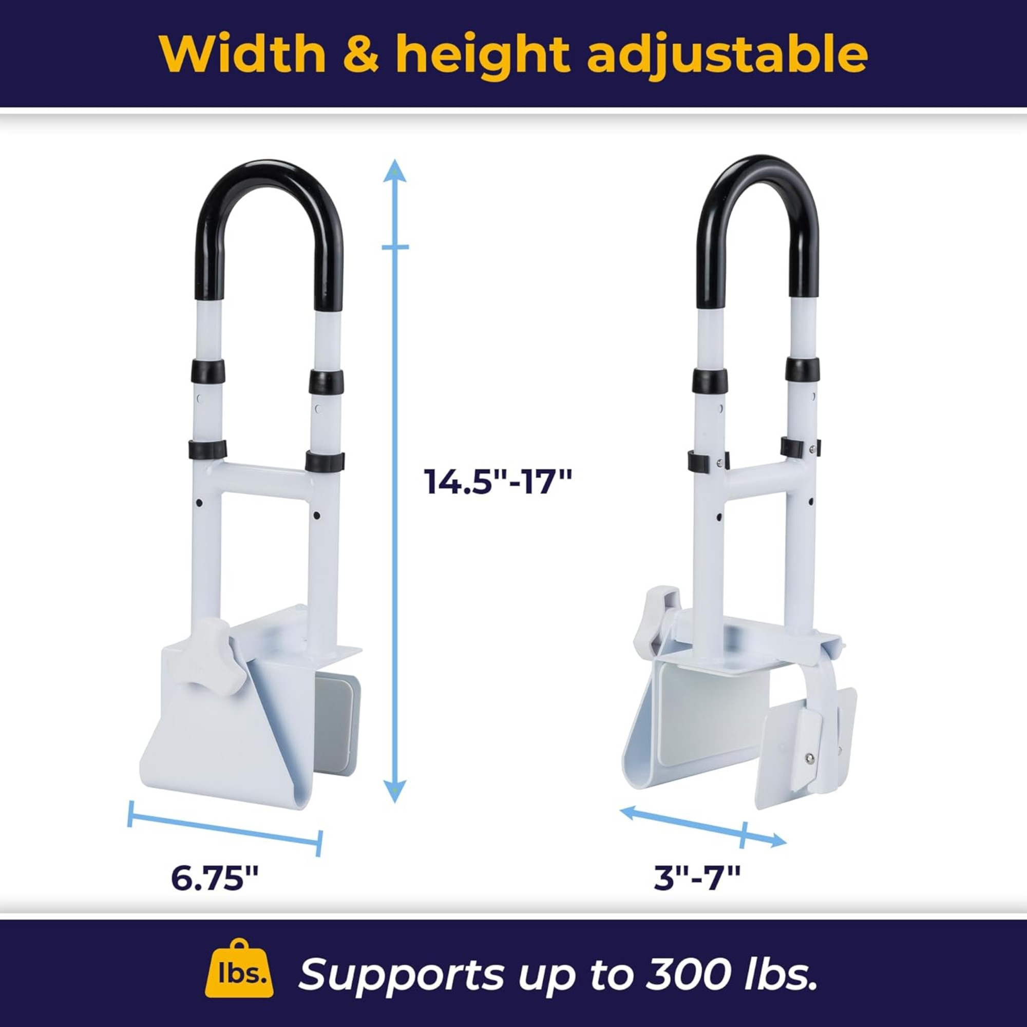 Drive Adjustable Height Clamp-On Tub Rail