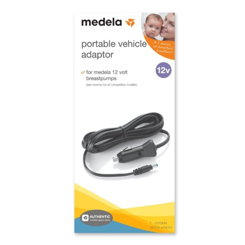 Medela Portable Vehicle Adaptor for Breast Pump, 12V