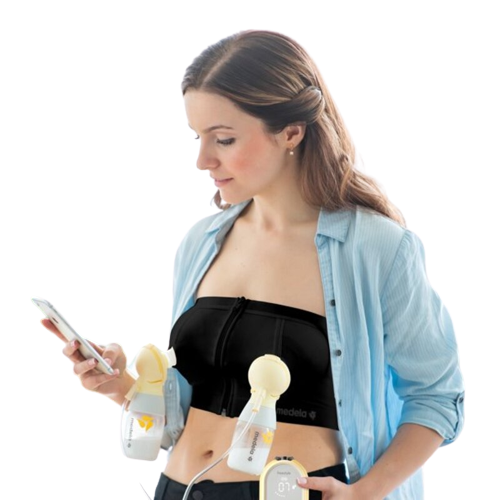 Medela Easy Expression Breast Pump Bustier, Large - Black - 1 Each