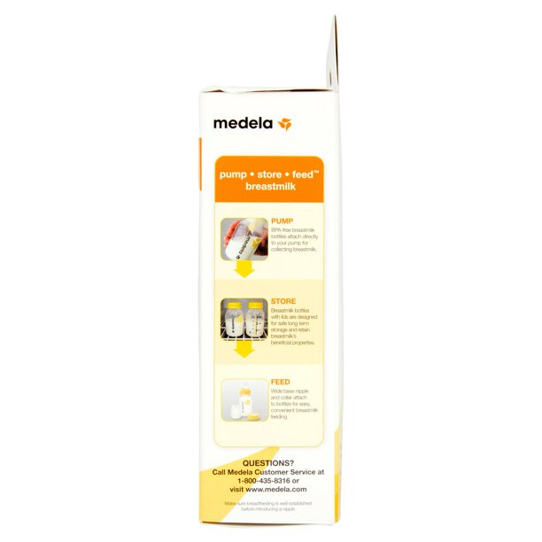 Medela Breast Milk Bottles with Nipples, 8 oz.