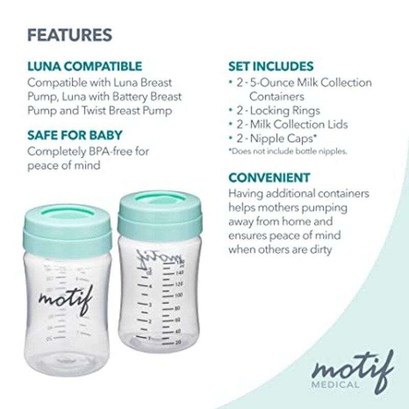 Motif Luna Milk Collection Containers, 5 oz