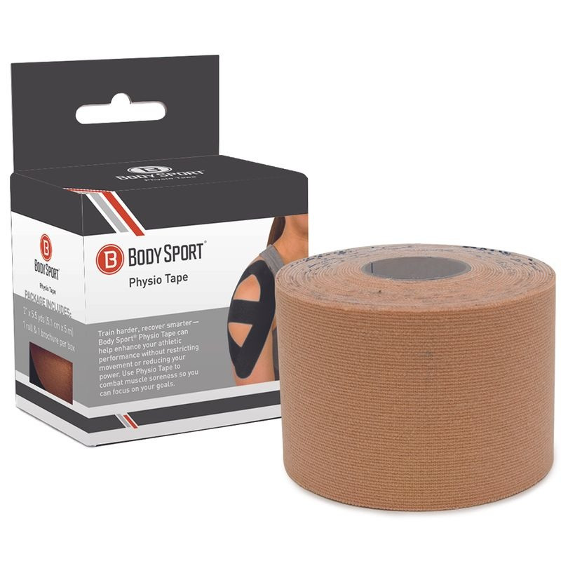 BodySport Physio Tape, ZTKNAT02, 2" X 5.5 yds - Natural - 1 Roll
