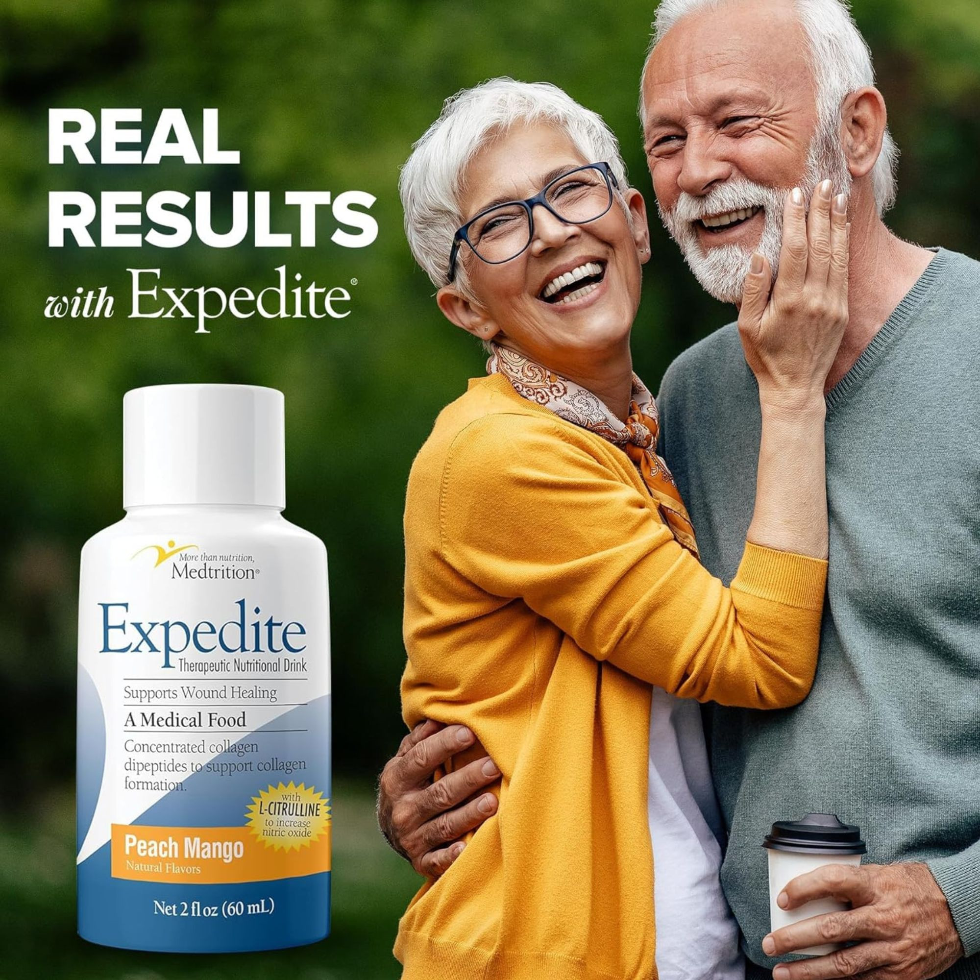 Medtrition Expedite Fast Track Wound Healing Drink, Peach Mango, 2 oz. Bottle, 18800, Peach Mango Flavor - Case of 48